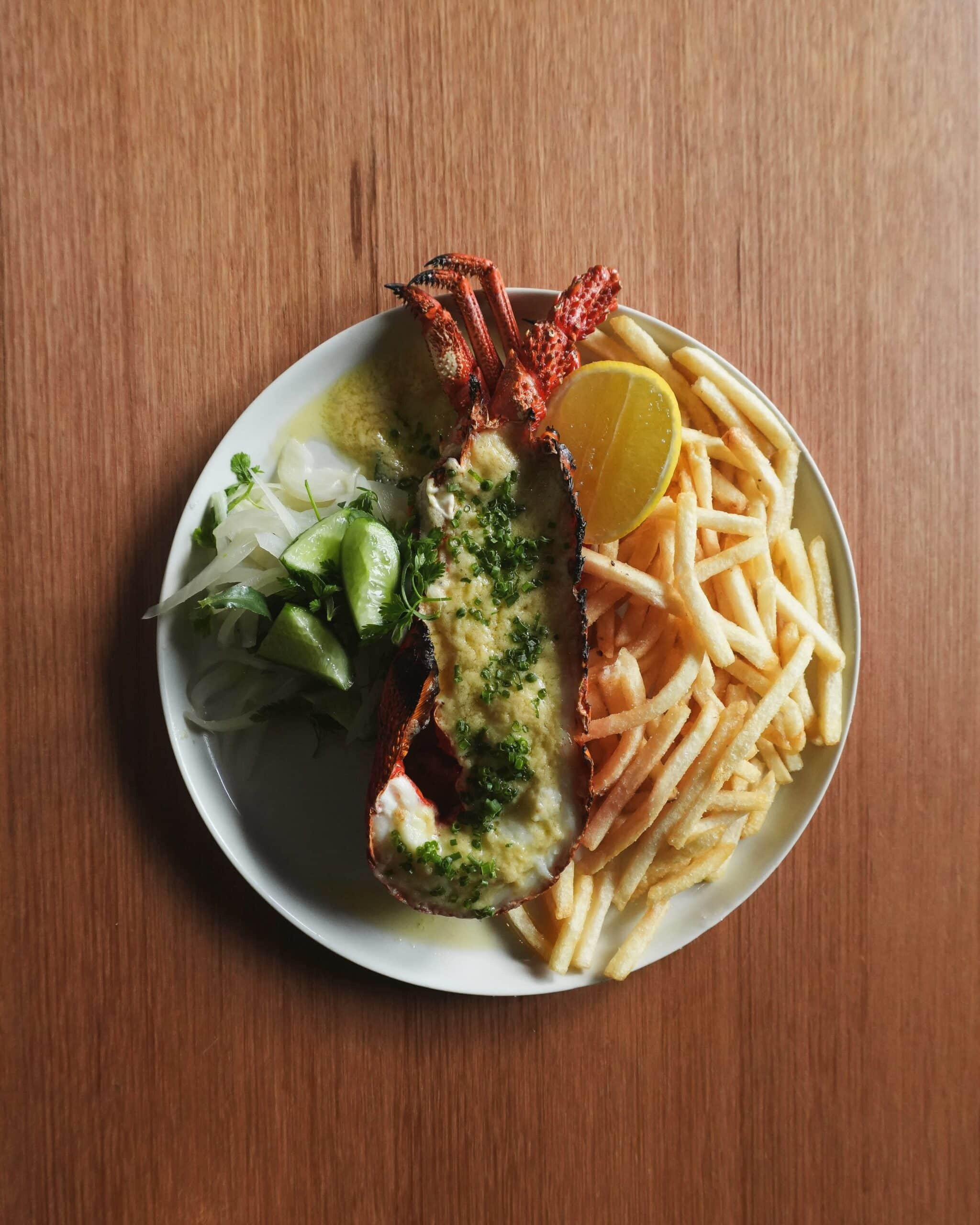 Lobster frites at 2KW Bar in Adelaide.