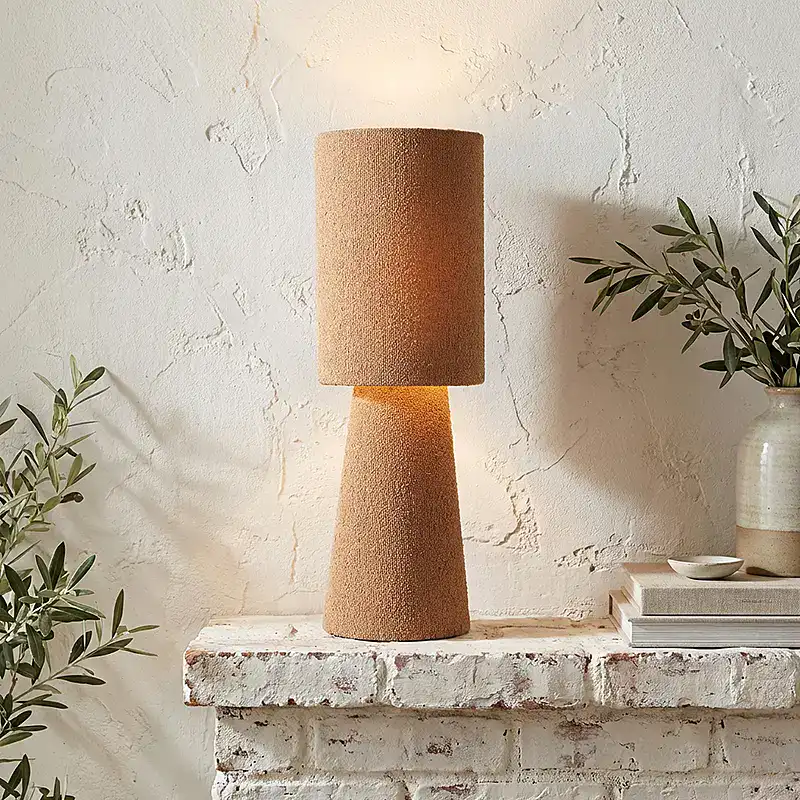 Interior Secrets Yasashvi Table Lamp - Rust Boucle
