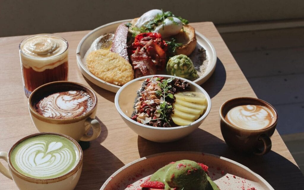Coffee, matcha, brunch from Yolk Cafe in Adelaide.