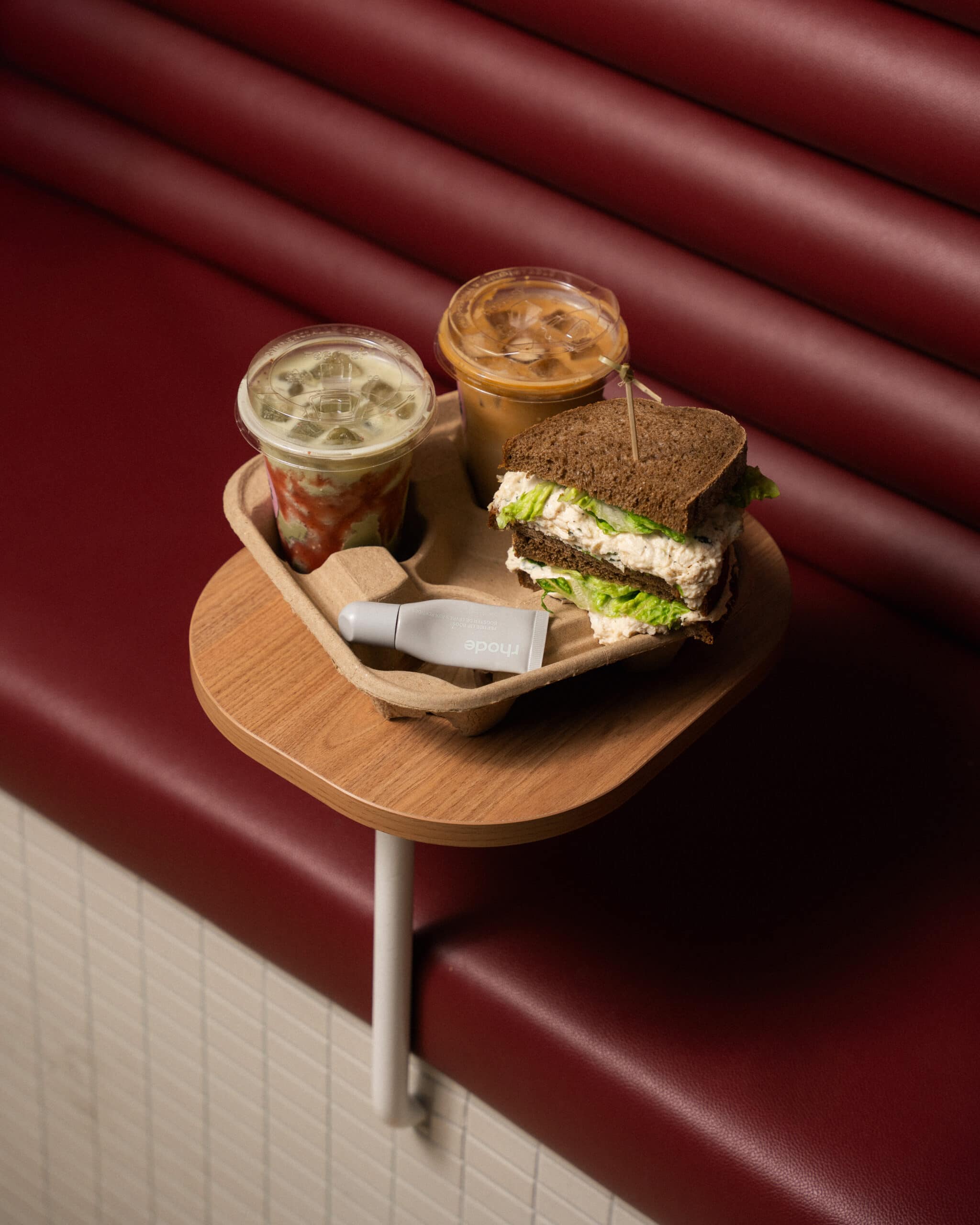 Matcha, iced latte and sandwich from Rays by OITP.