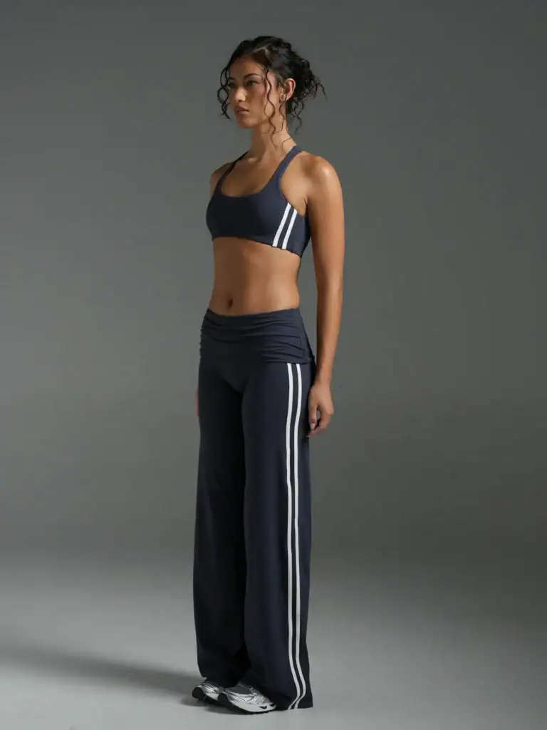 SWT Active FLX Foldover Stripe Wide Leg Bottoms