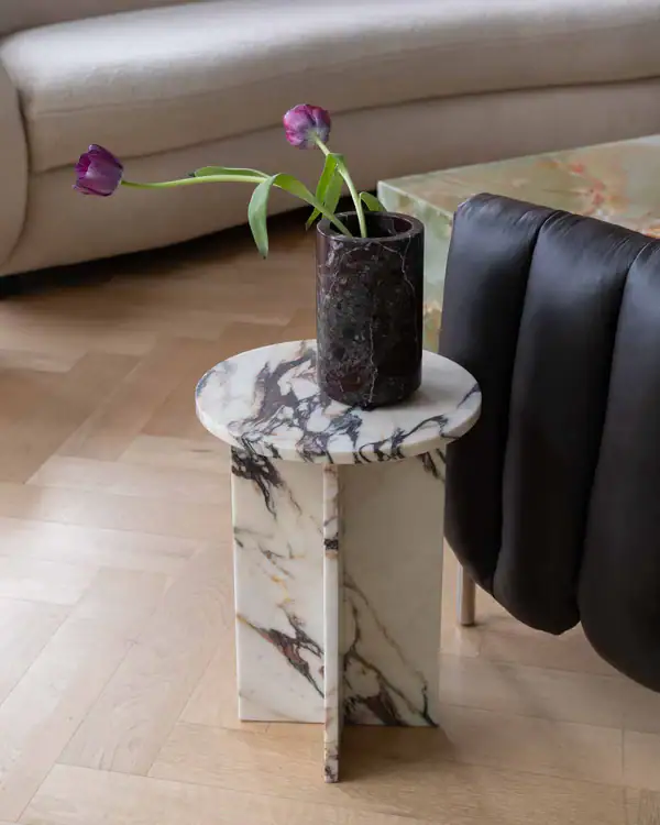 Fleur Studios Franca Calacatta Viola Side Table