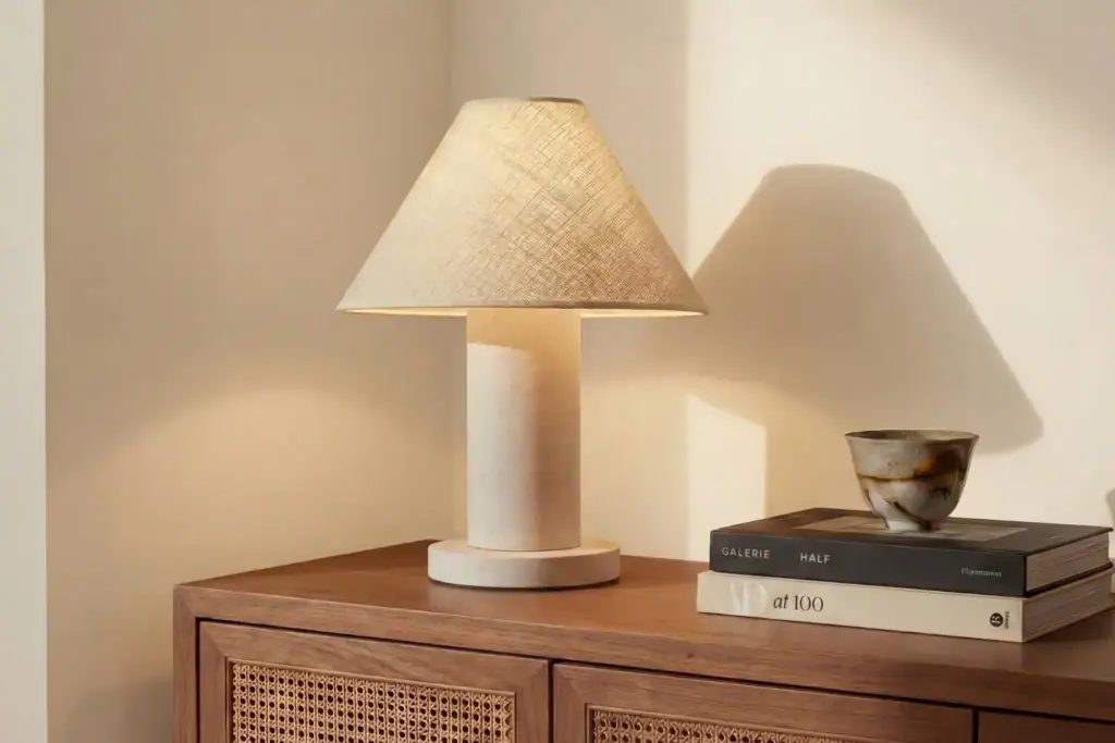 MCM House Natural Linen Paton Table Lamp