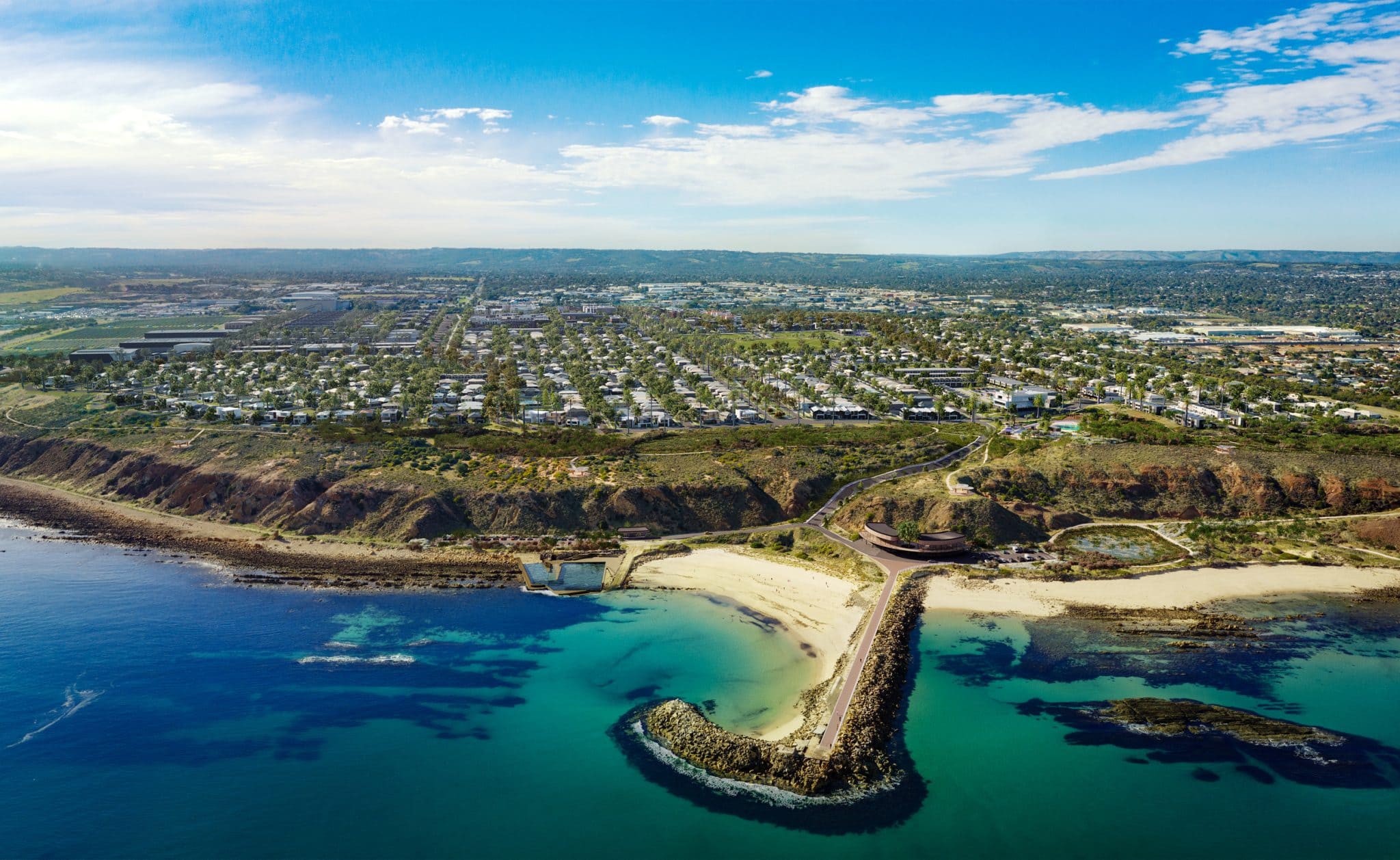 Render of new coastal suburb, South Beach in Adelaide.