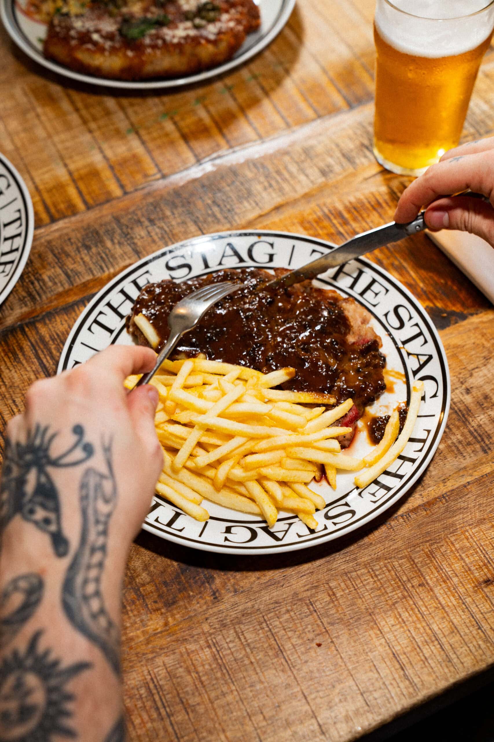 Steak at chips from The Stag in Adelaide.