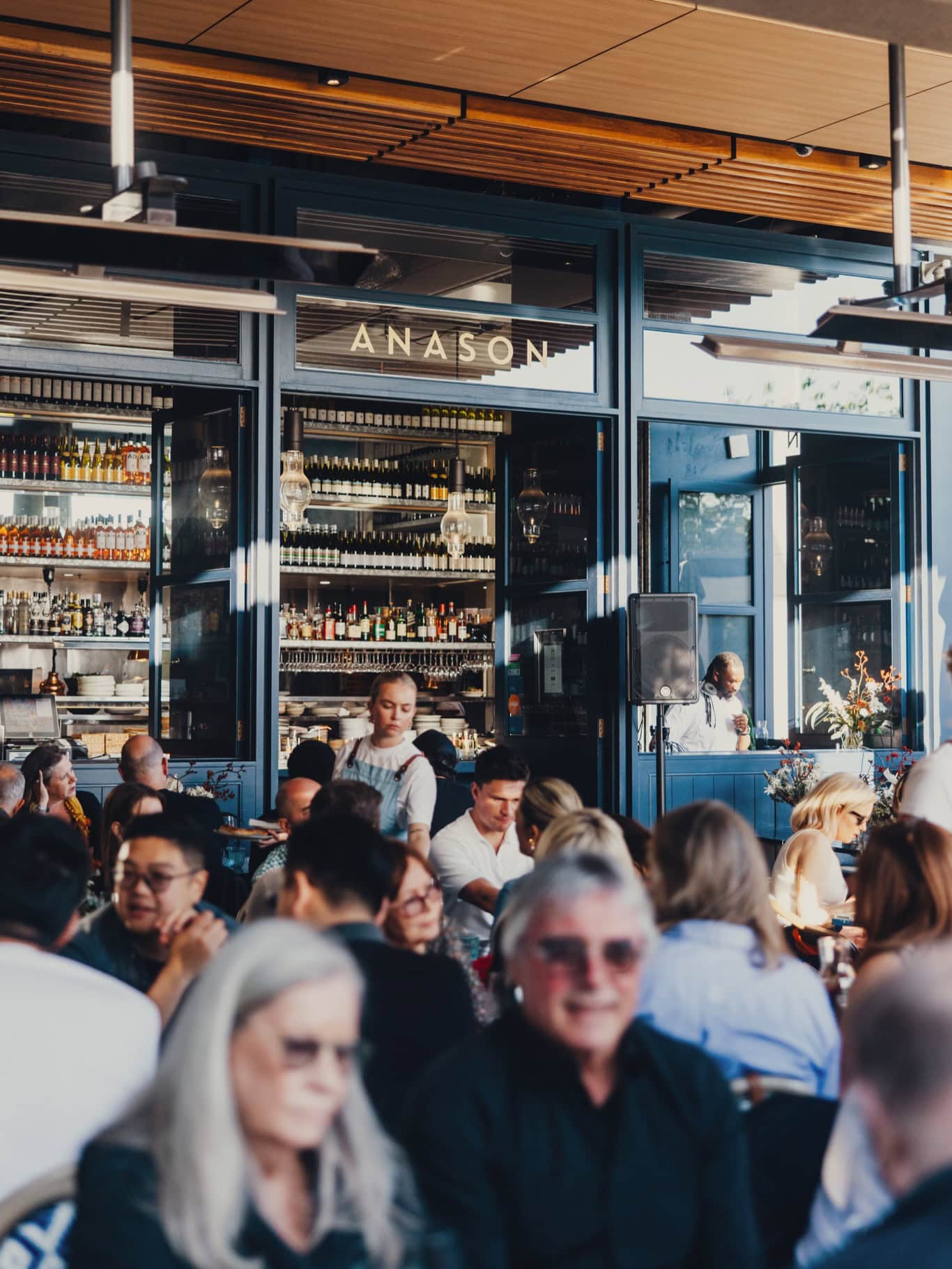 A full alfresco dining area at Anason in Barangaroo.