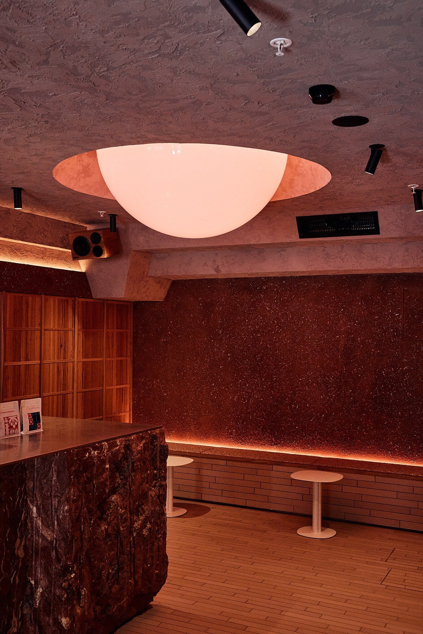 Cave-like bar interior with dome light at Mecca Coffee Darlinghurst Sydney