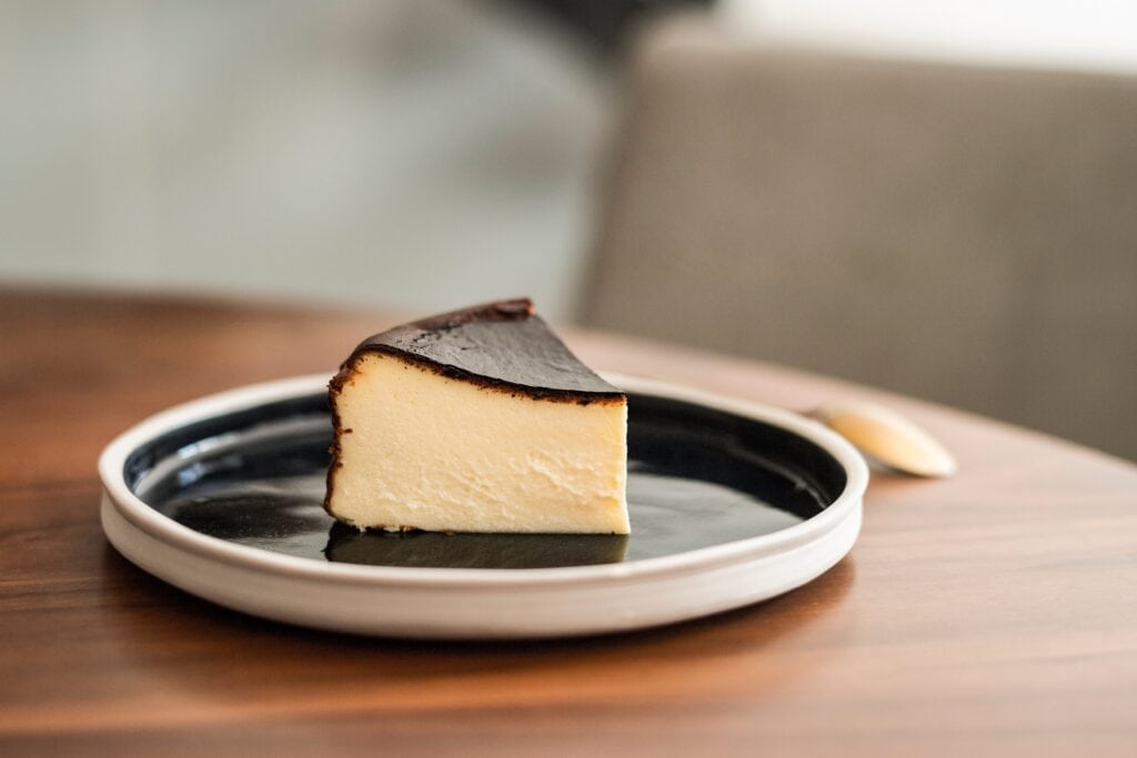 Slice of burnt Basque cheesecake at gluten-free expo Sydney
