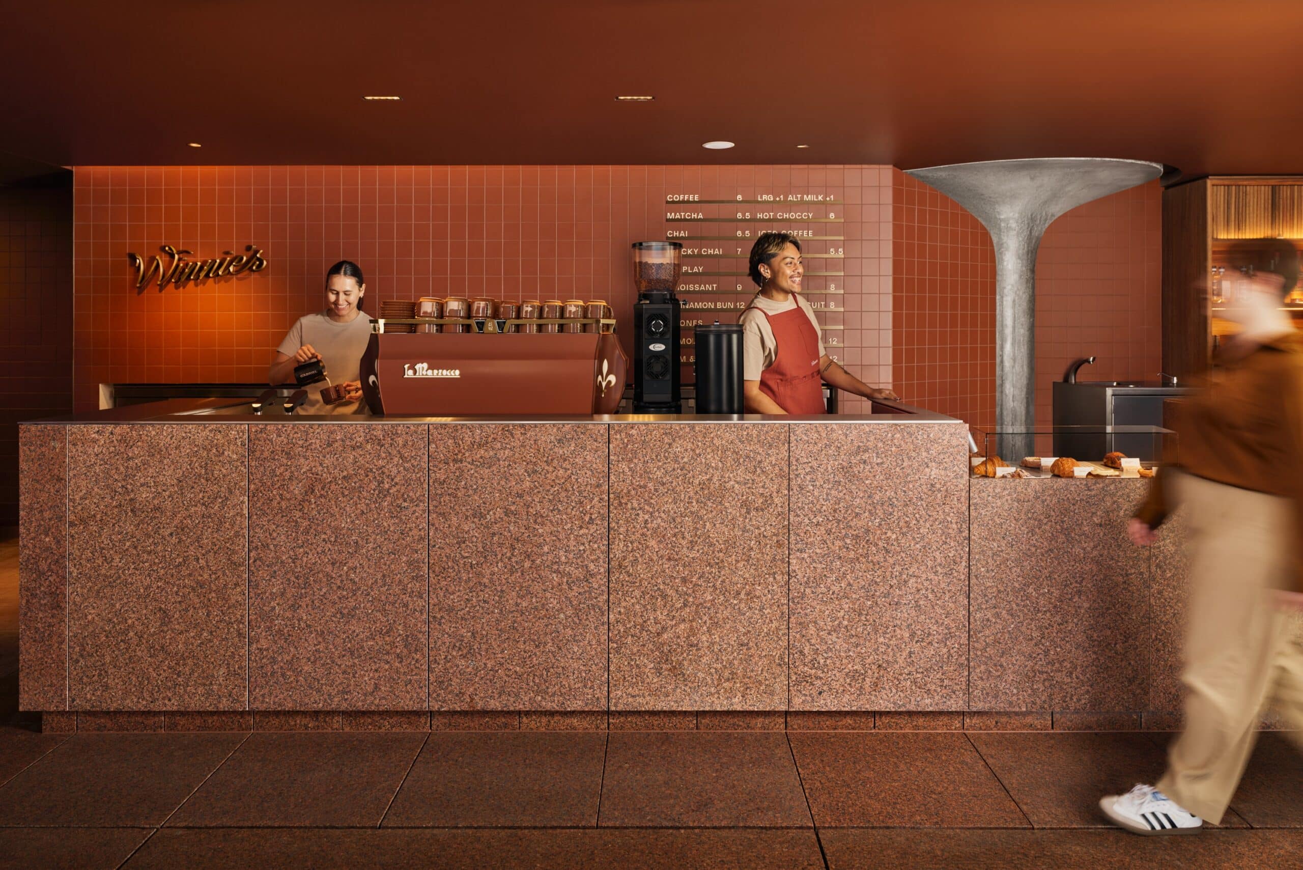 Coffee counter and baristas at Winnie's Sydney Opera House