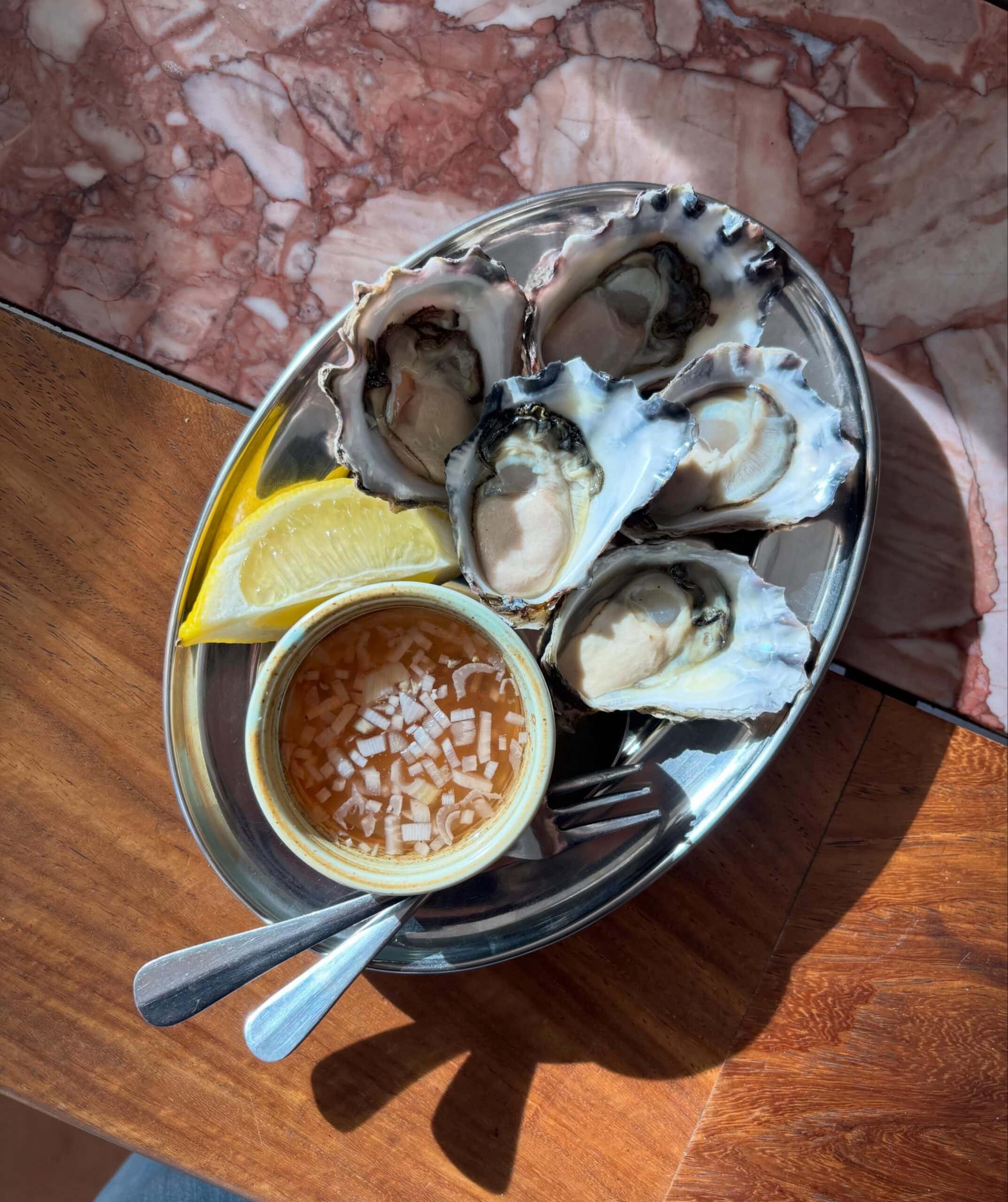 Plate of oysters at Casa De Avalon Beach