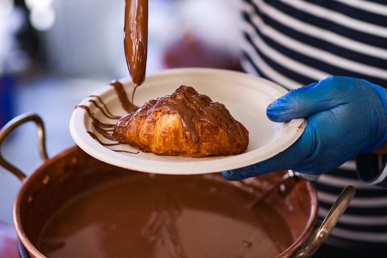 Chocolate-dipped croissant at Bastille Festival The Rocks Sydney