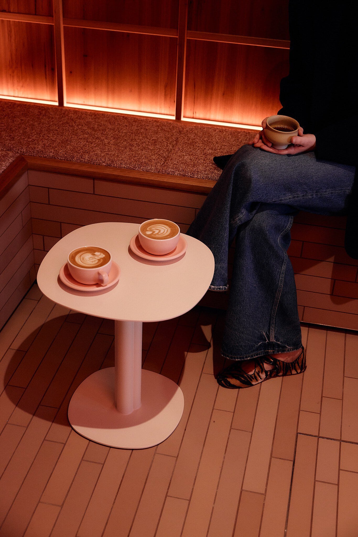 Coffee cups on table at Mecca Coffee Darlinghurst Sydney