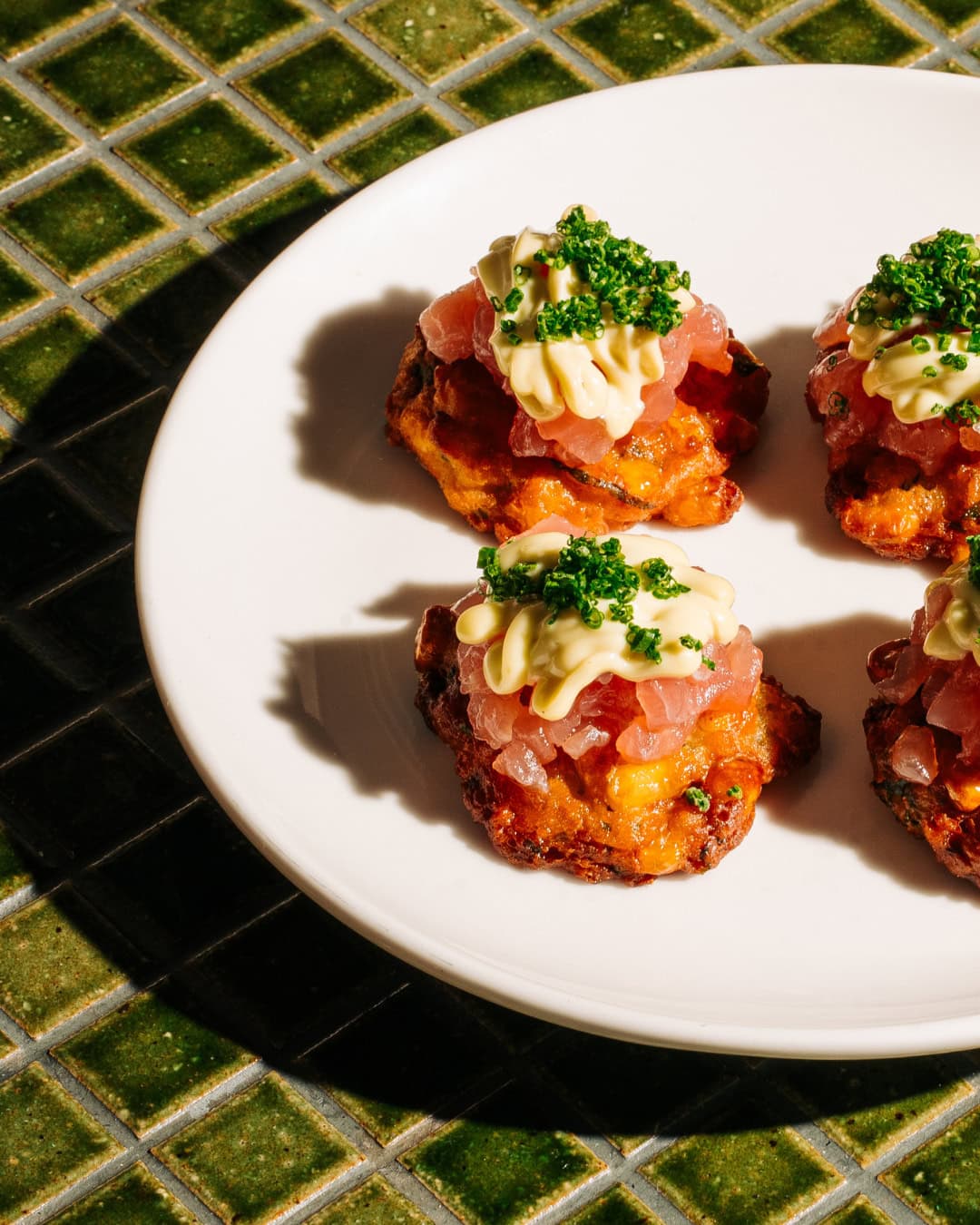 A close-up of a plate of fritters from Acapulco el Vista in Circular Quay.