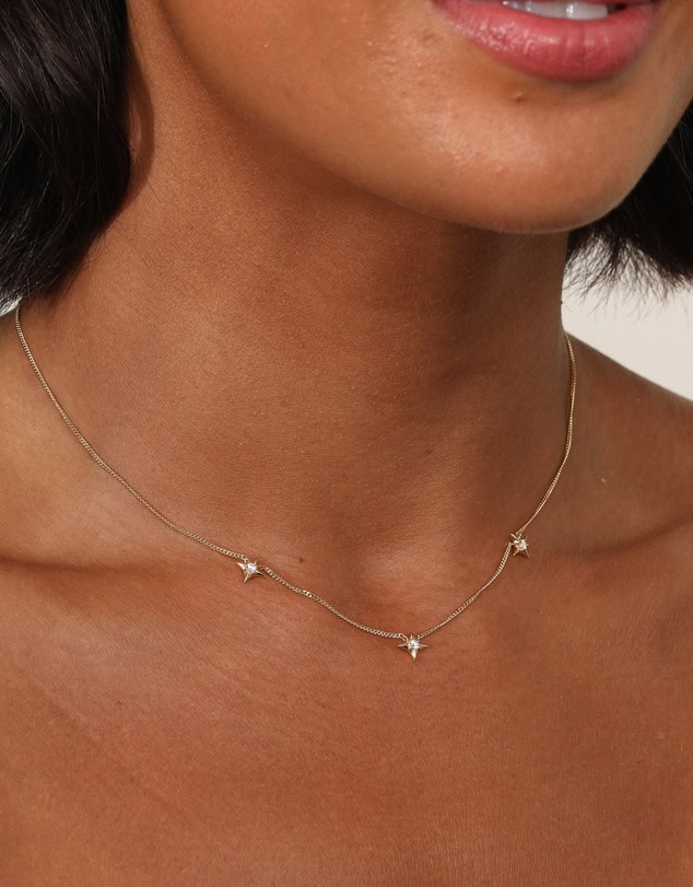 Astrid & Miyu Cosmic Star Charm 18ct Gold Plated Necklace