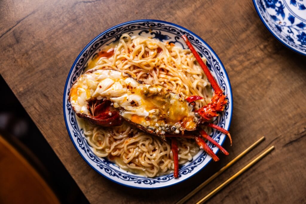 Lobster hand-pulled noodles at Duan Noodle House Marrickville Sydney