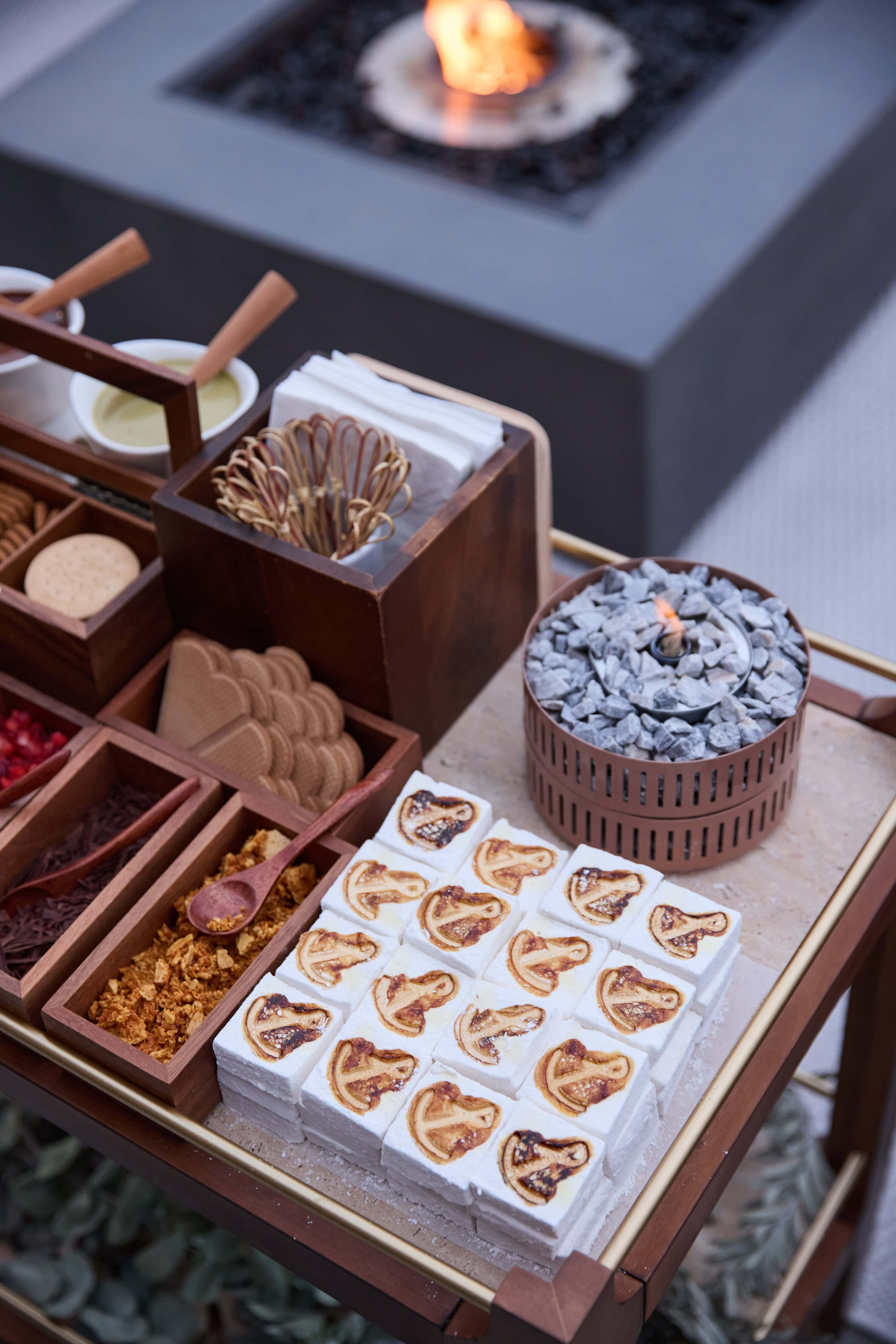 S'mores Fire Cart toasted marshmallows at Après Harbour Pier One Sydney Harbour Dawes Point