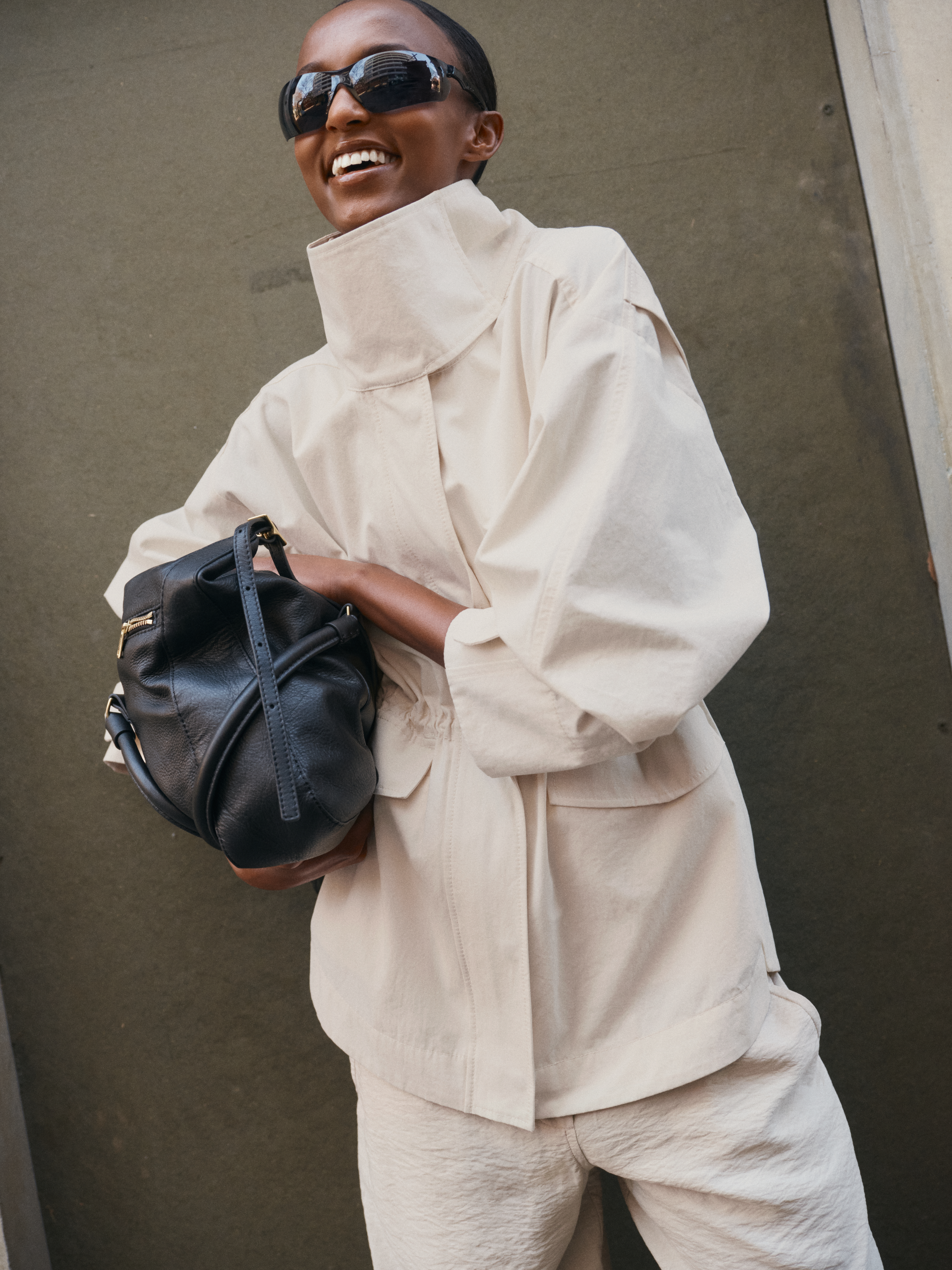 Funnel neck jacket from henne Reflections collection.