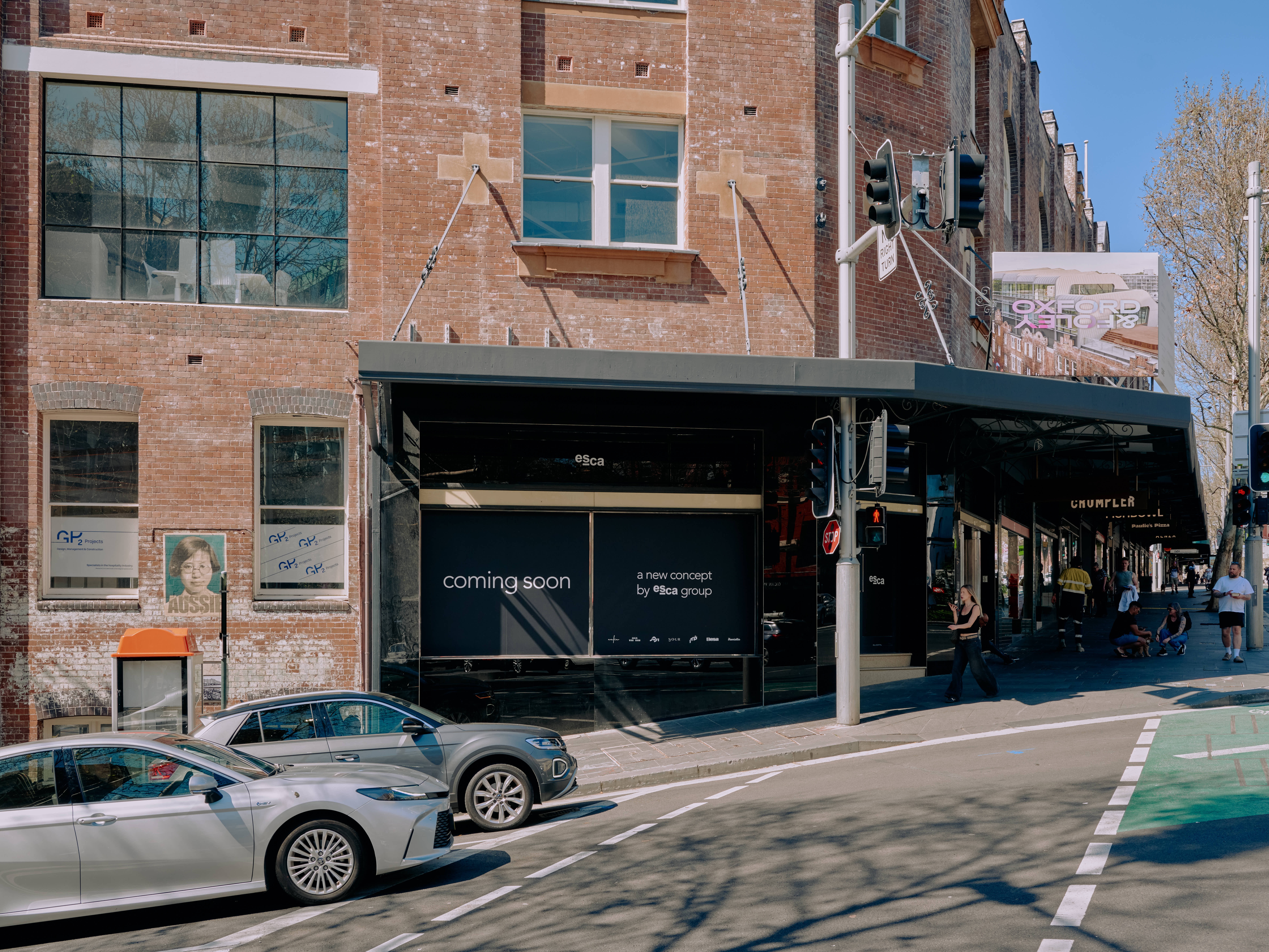 Coming soon signage for Ame restaurant on Oxford Street, Darlinghurst, Sydney