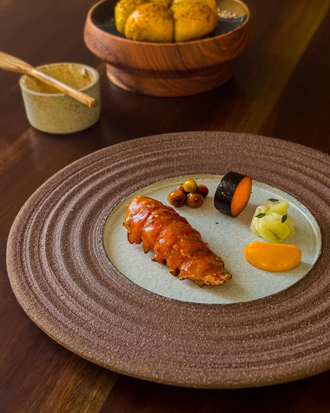 A plate of coral trout and accoutrements at Sixpenny in Stanmore.