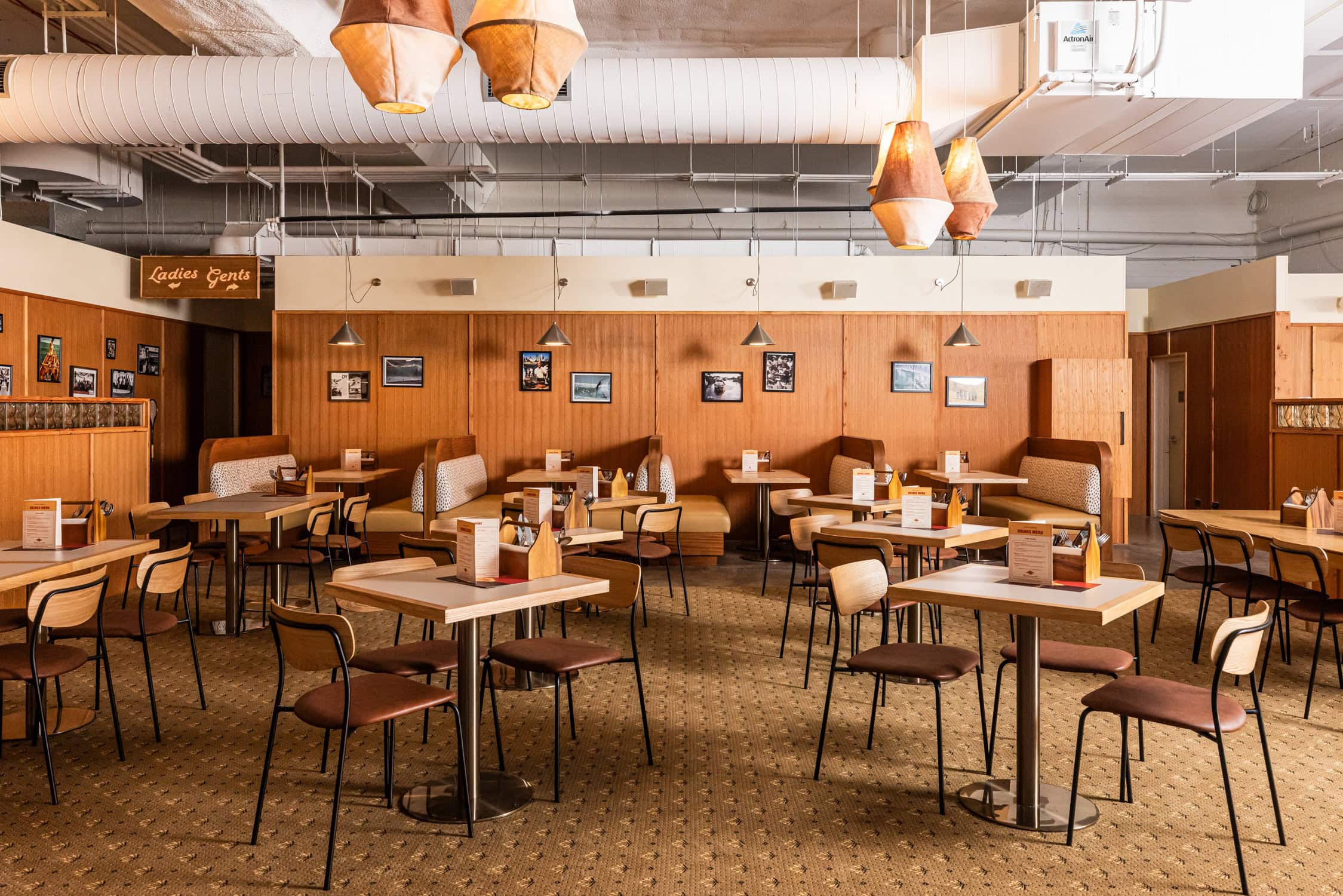 Retro dining room interior at Freshie Clubhouse Brookvale Sydney