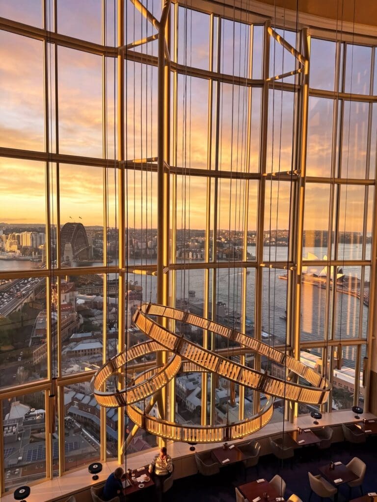 The view of the harbour from Horizon Club at Shangri-La Sydney.