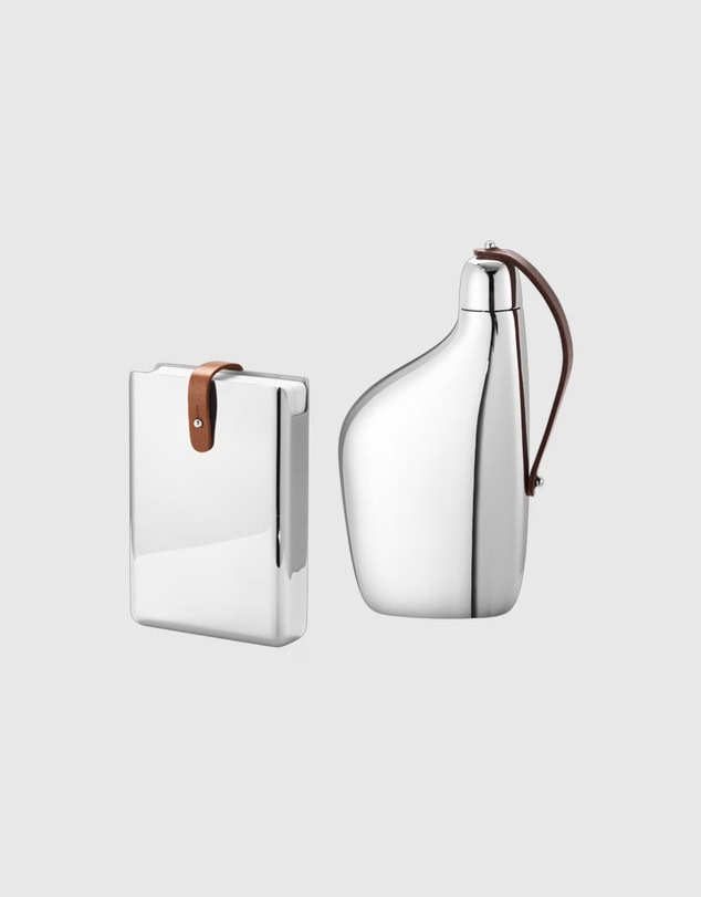 Georg Jensen Sky Playing Cards and Flask Set