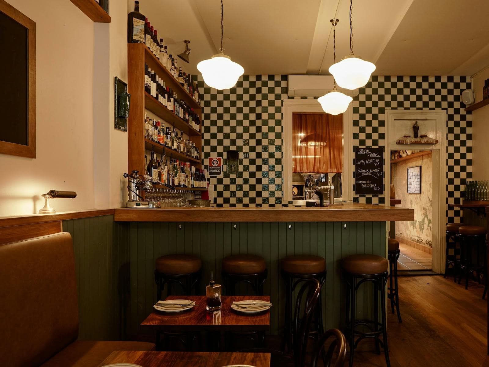 Interior bar area at Ciao, Mate Bangalow NSW