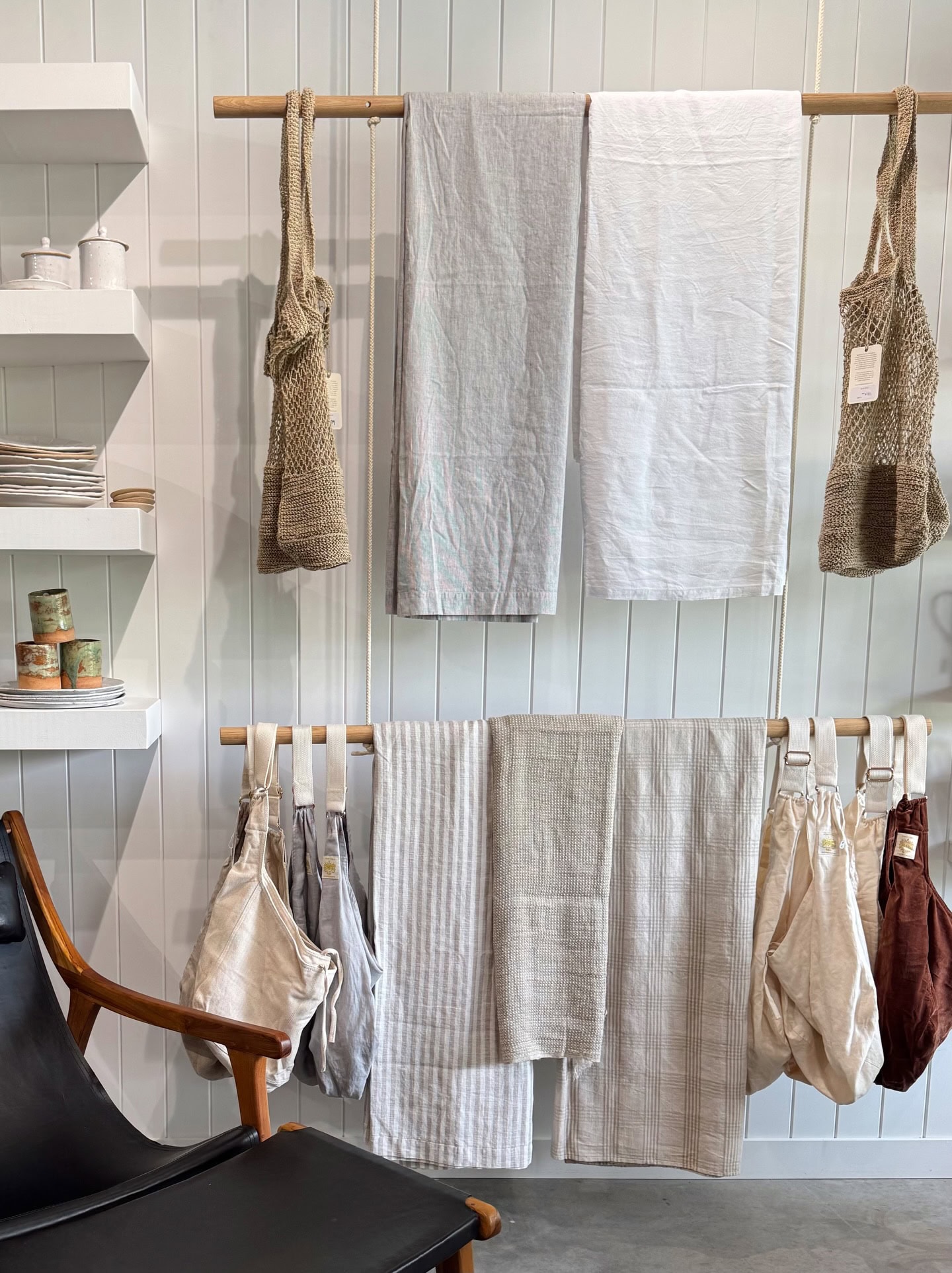 An array of linens at Habitat in Byron Bay.