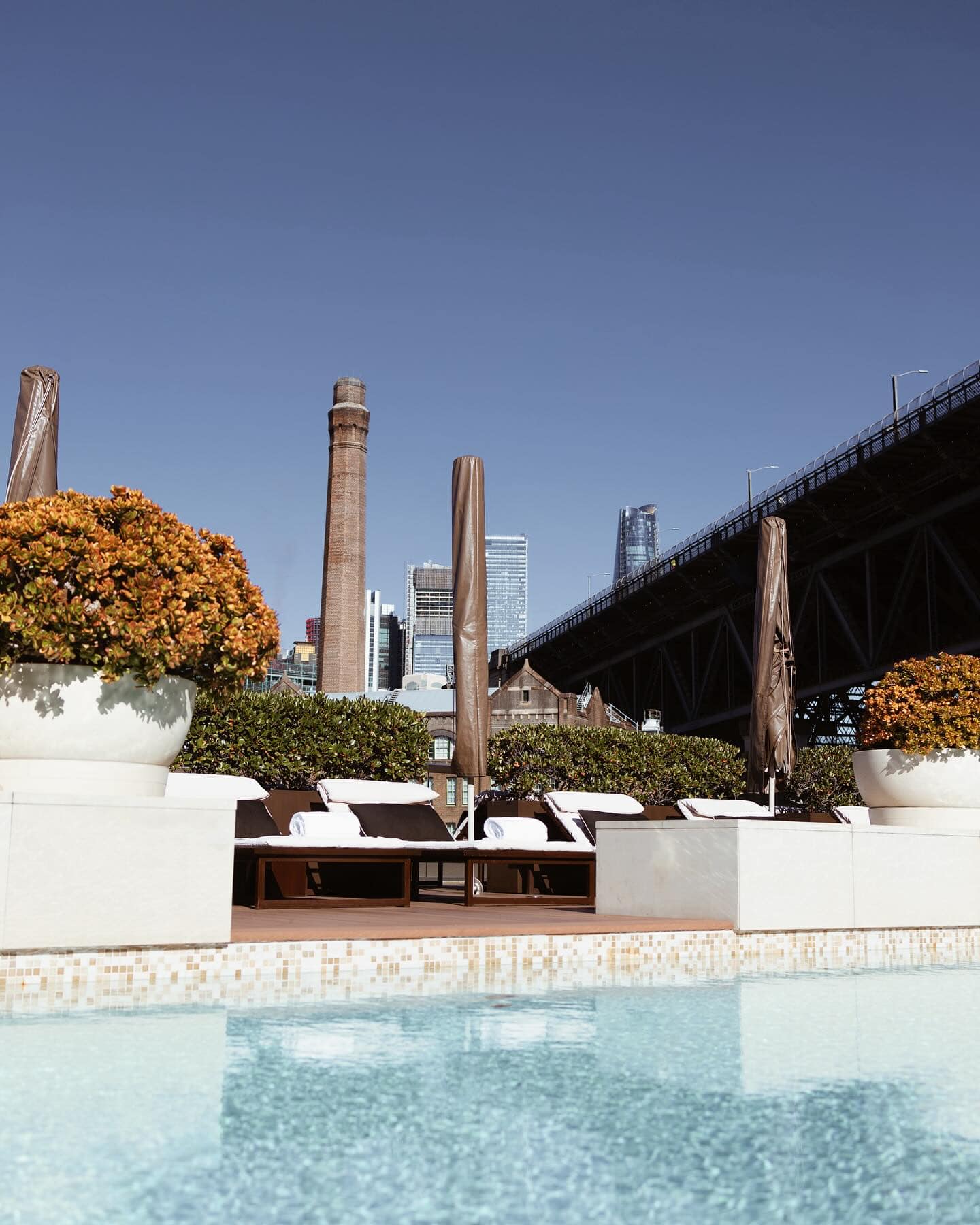 The rooftop pool at Park Hyatt in Sydney.