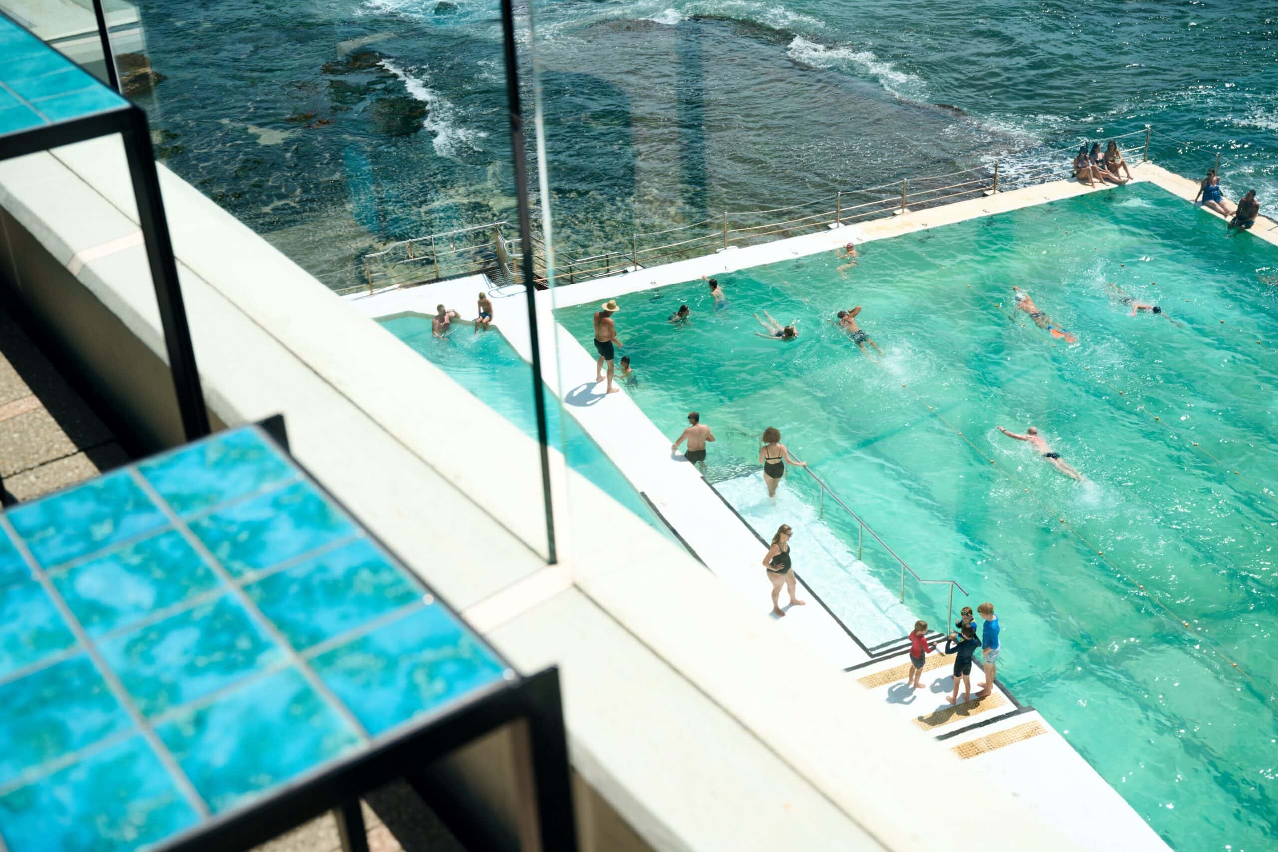 Bondi Icebergs pool view from dining room at Icebergs Bondi Sydney