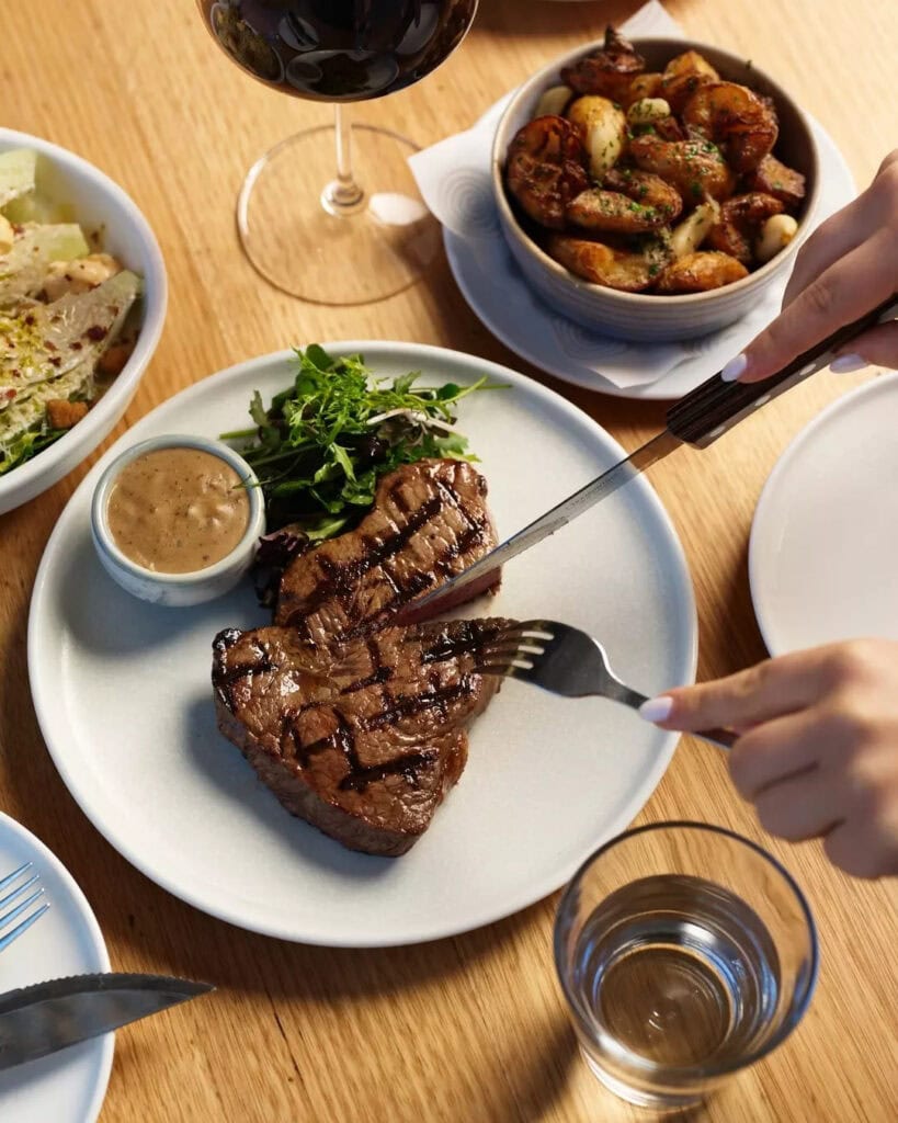 A steak and sides at Hurricanes in Cronulla.