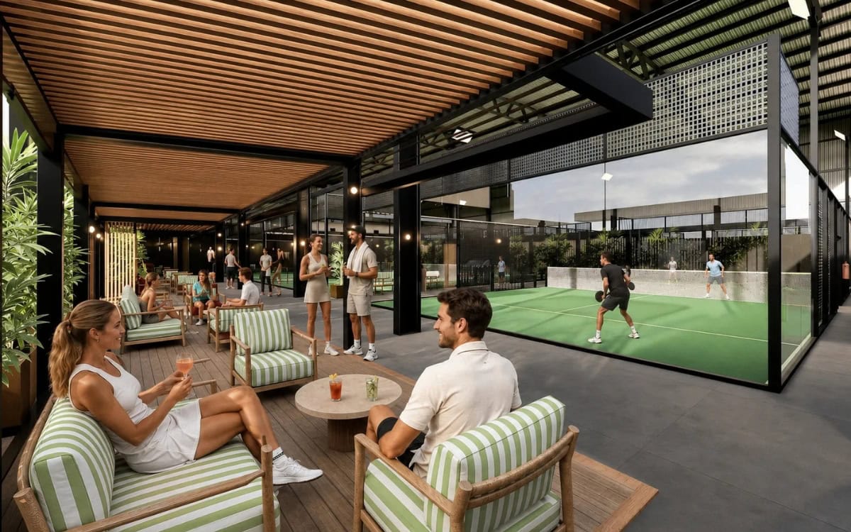 Tribe Padel & Wellness Adelaide renders.