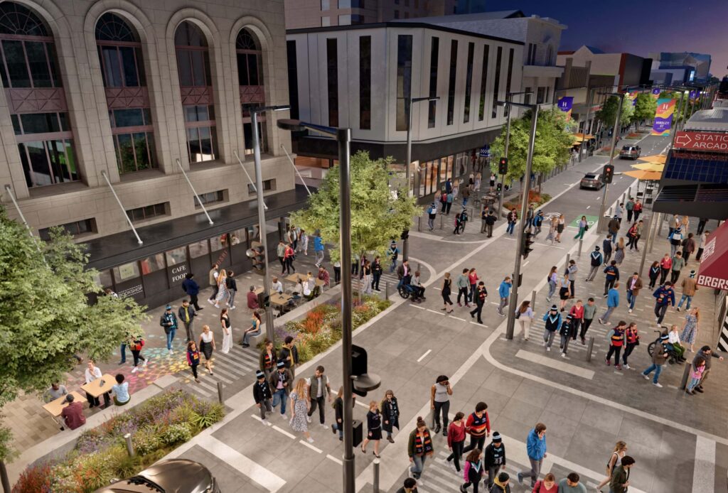 Render of proposed Hindley Street $50M renovations.