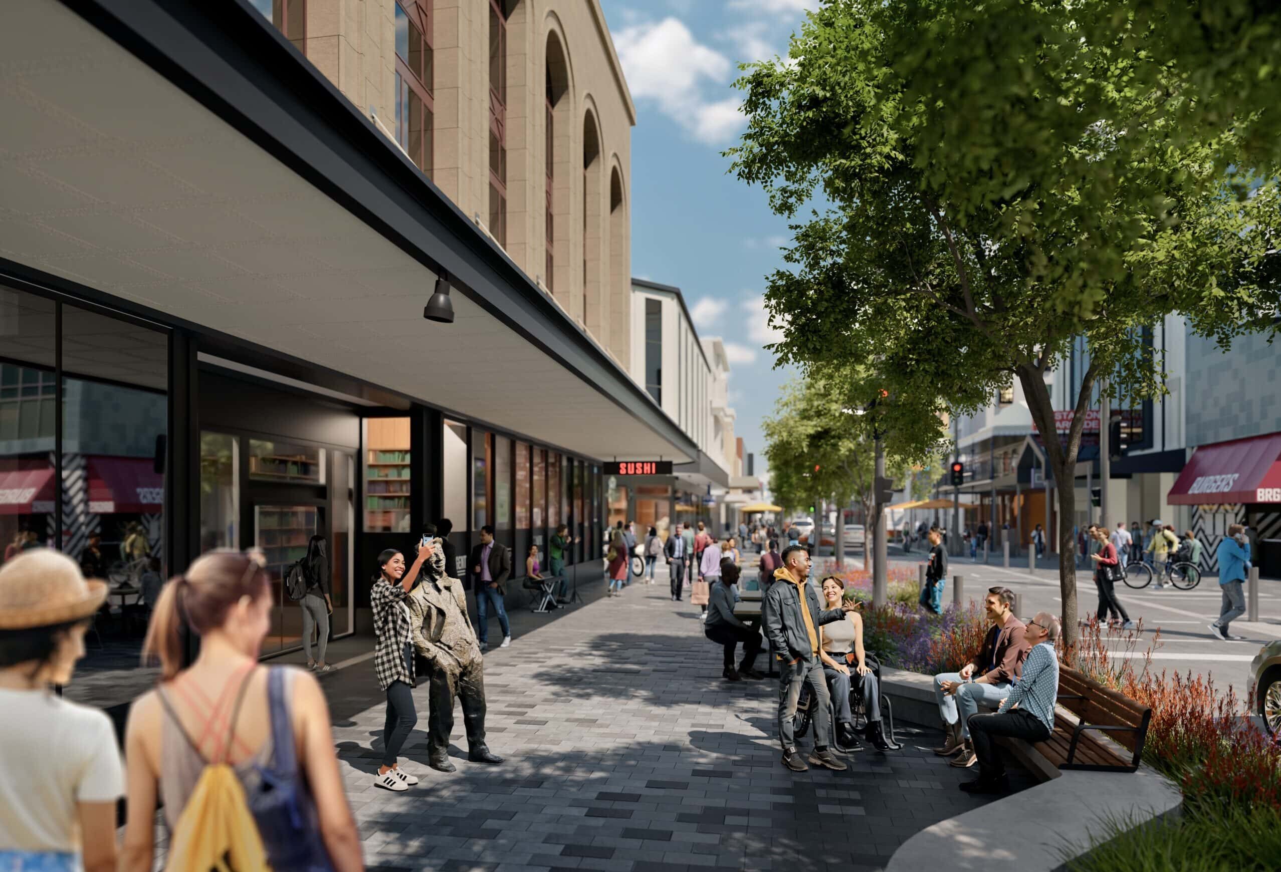 Render of proposed Hindley Street $50M renovations.