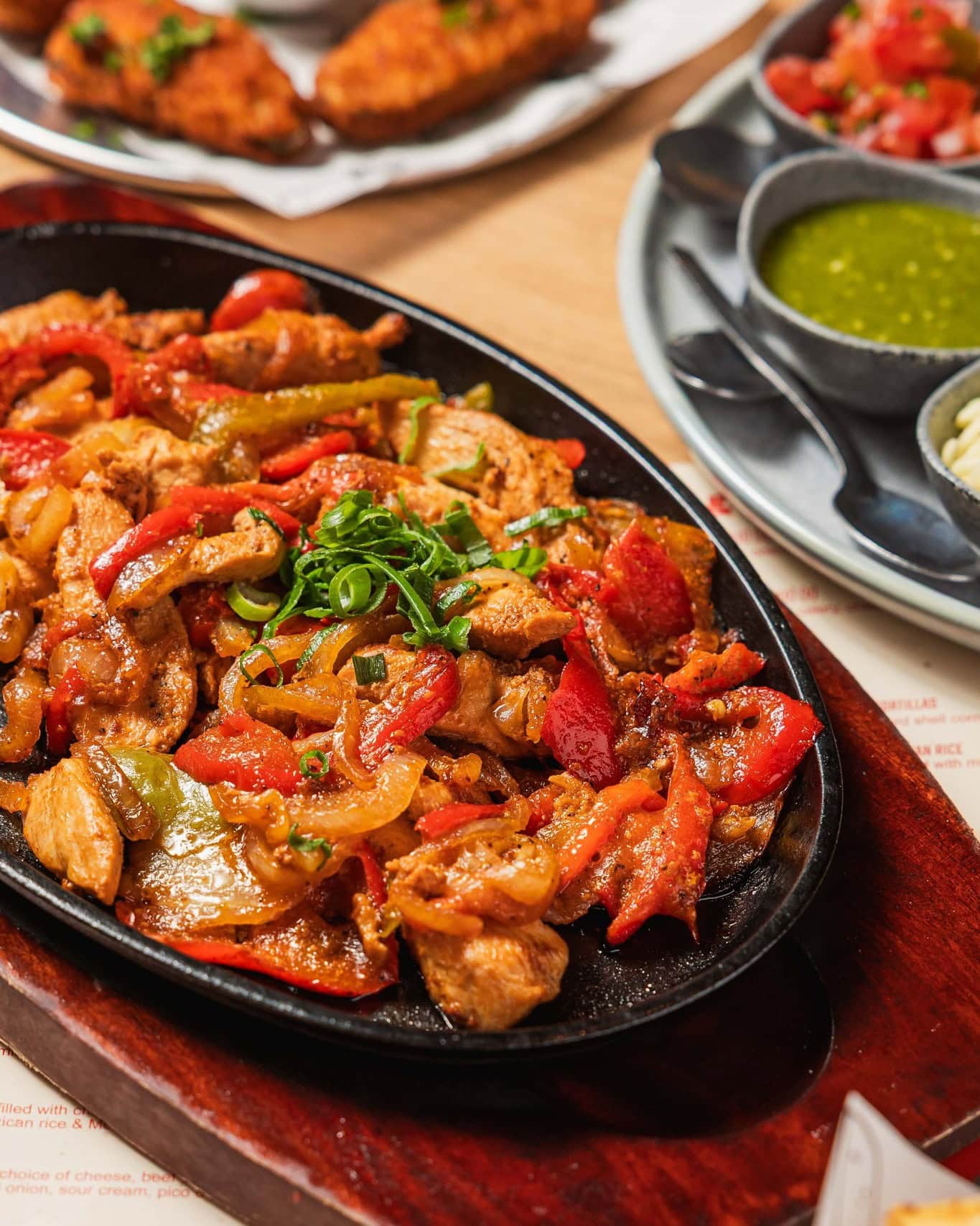 A hot plate of sizzling fajitas at Pepe's Newmarket