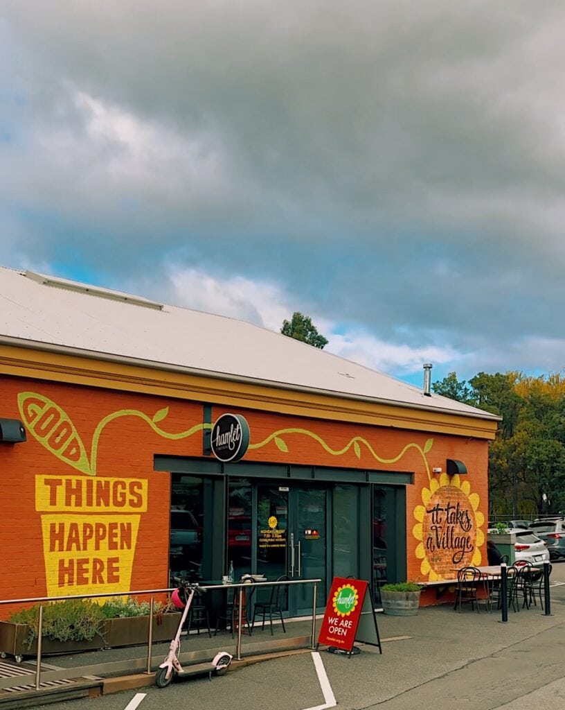 exterior shot of Hamlet cafe in Hobart.