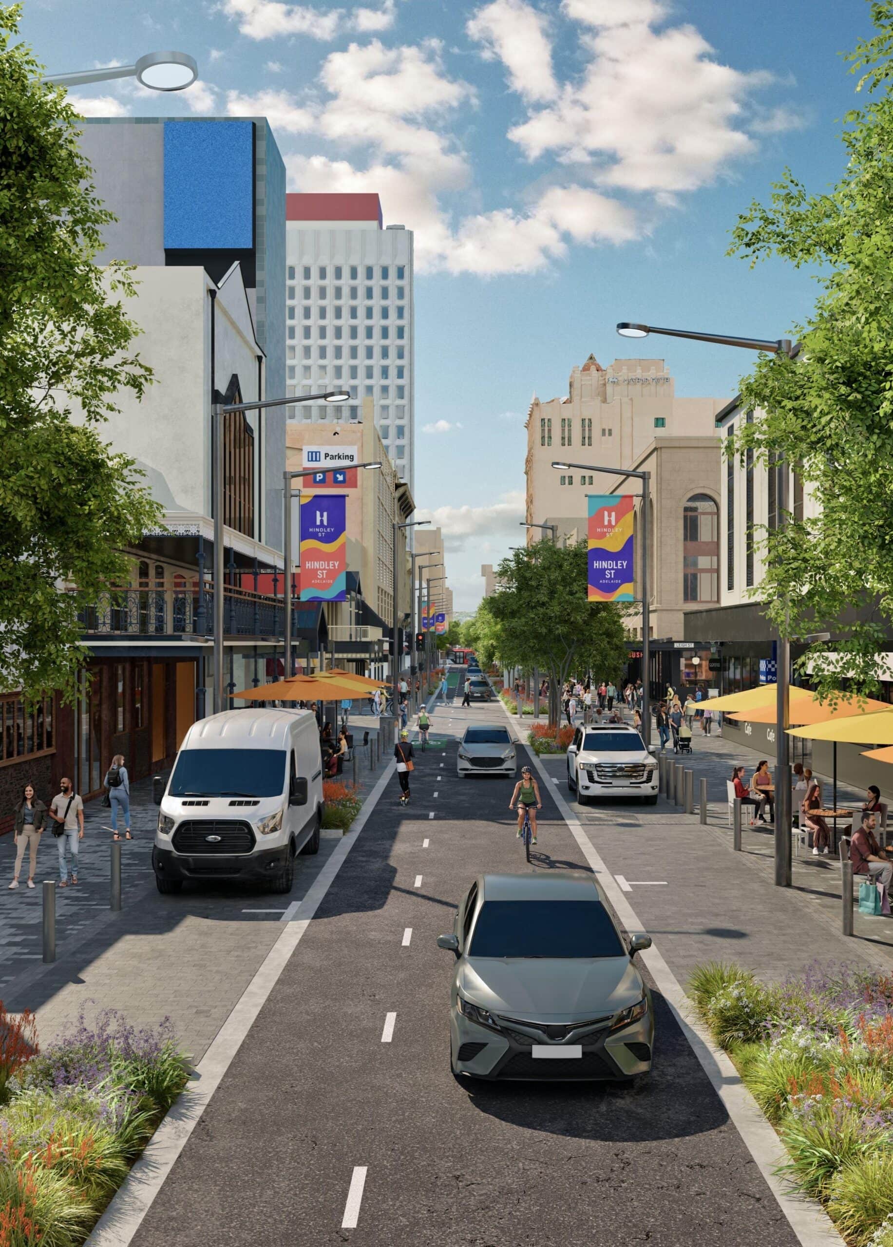 Render of proposed Hindley Street $50M renovations.