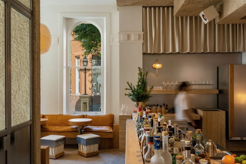 The bar area of Omada Greek in Adelaide