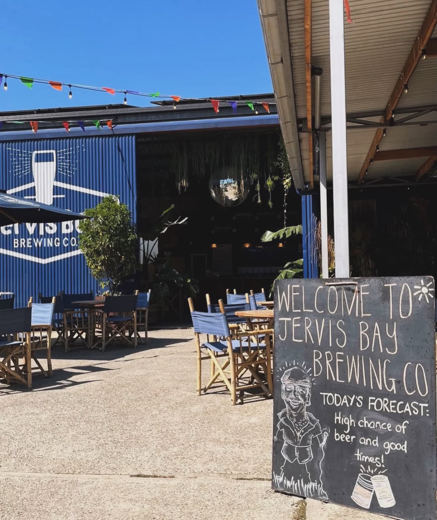 The beer garden at Jervis Bay Brewing Co in Huskisson.