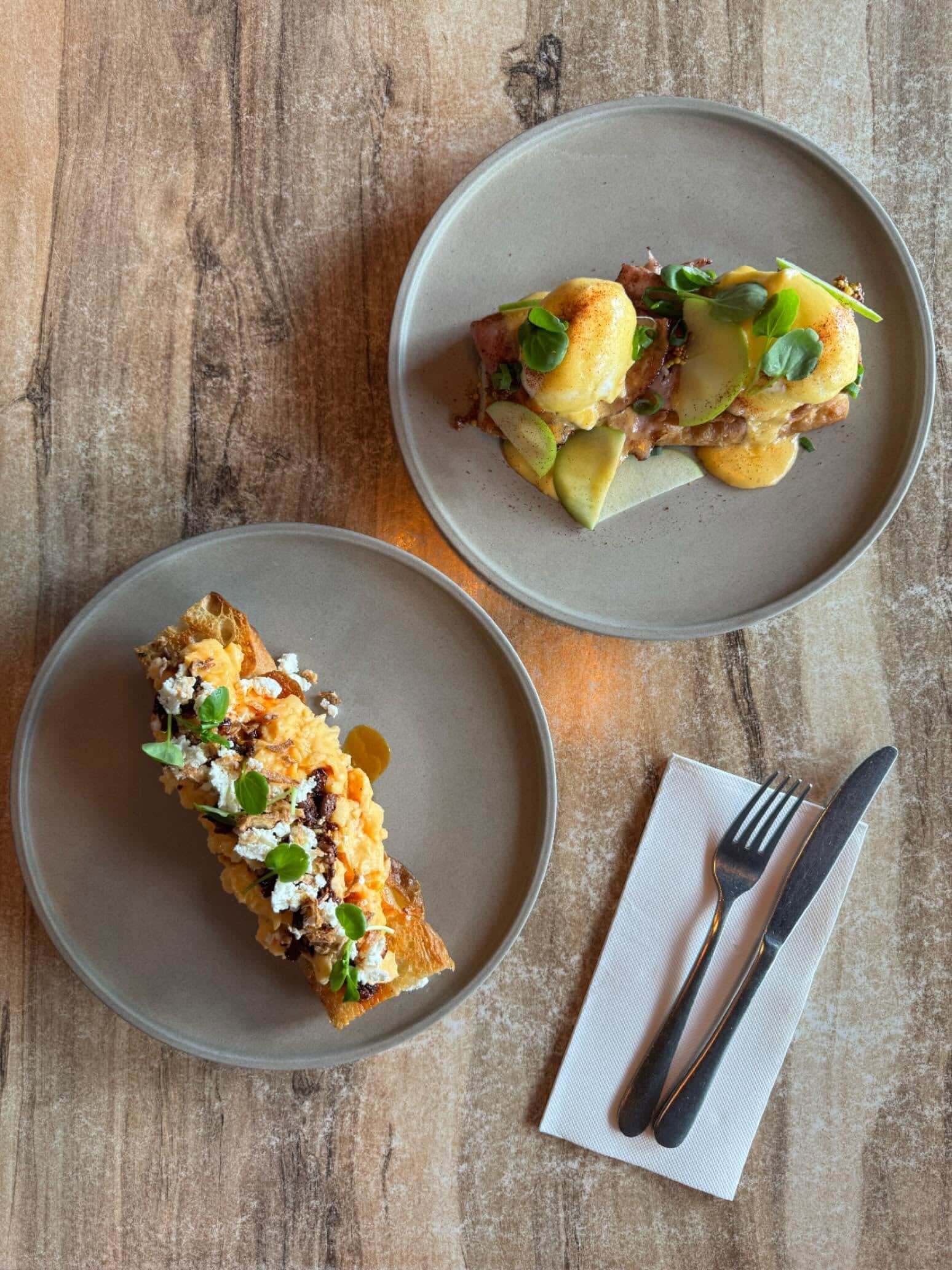 Brunch dishes including eggs, avocado and loaded toast served at Brass Monkey, one of Mildura’s popular cafes.