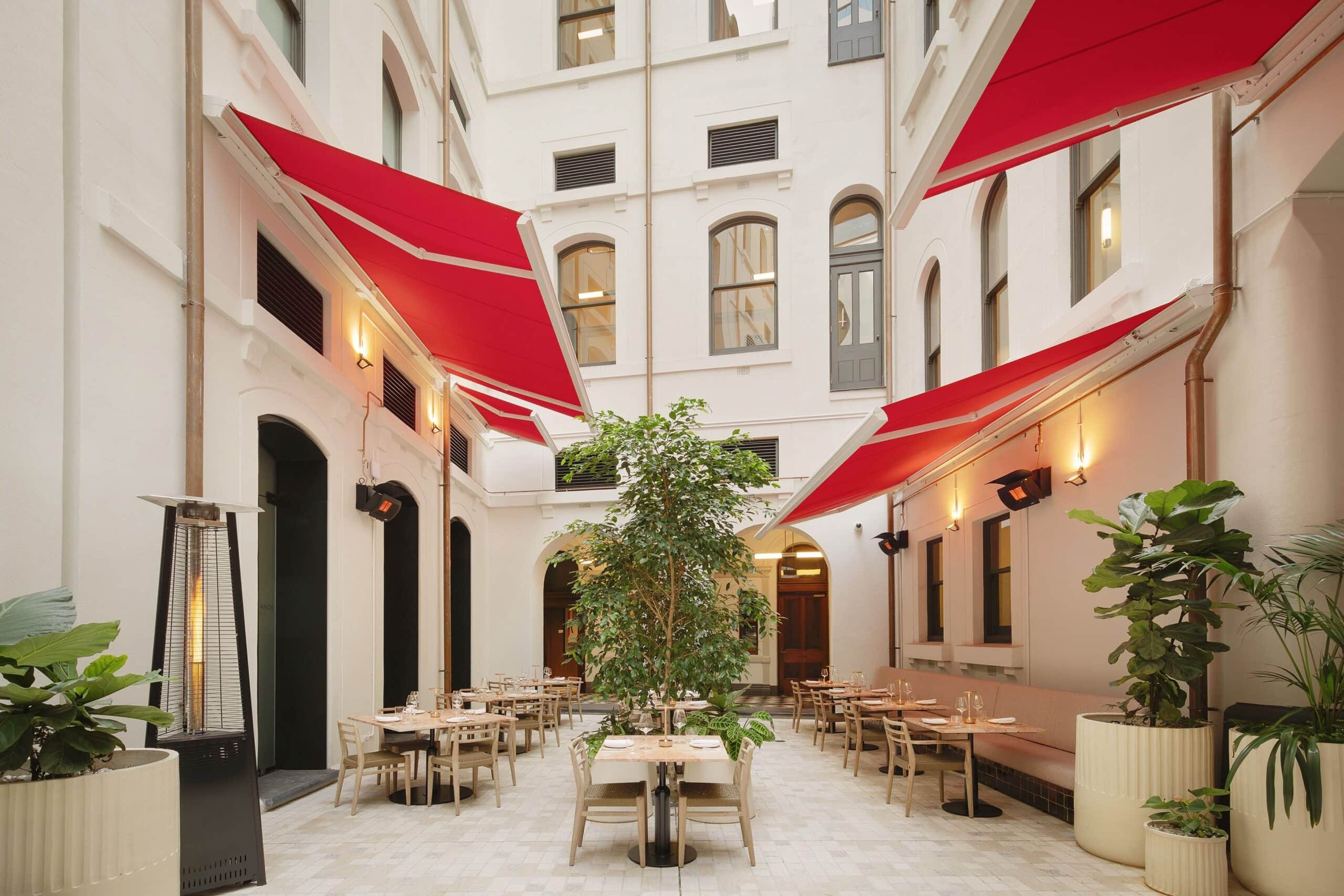 Courtyard dining area at Spezia Sydney CBD
