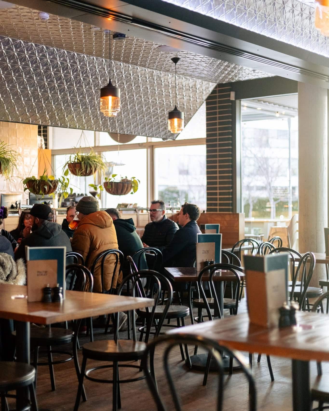 The indoor dining area at Walt & Burley in Canberra.