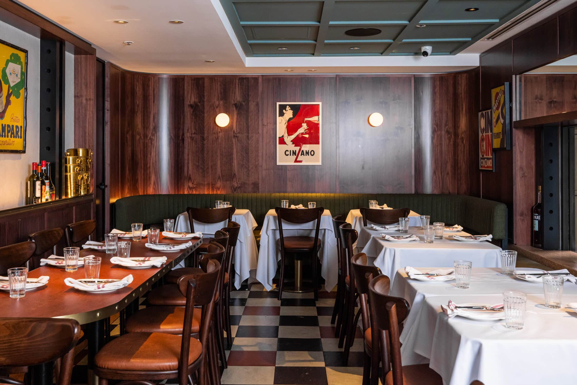 Old-school Italian dining room interior at Bar Benevento Sydney CBD