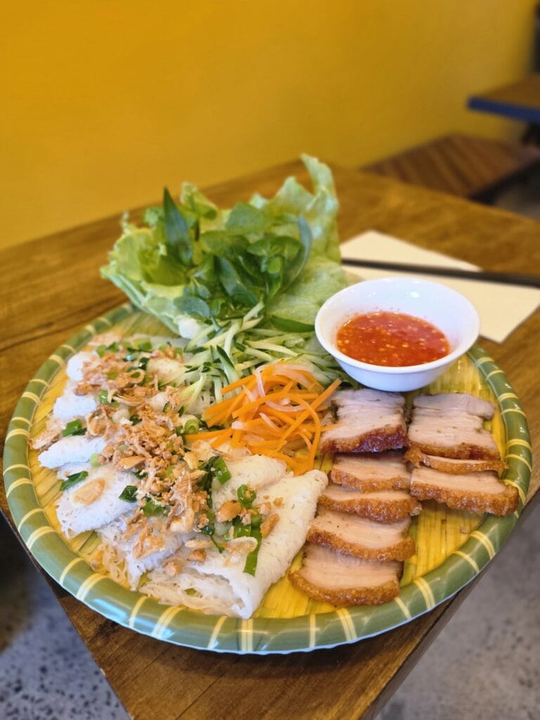 plate of pork vietnamese dish in seddon eat with kim