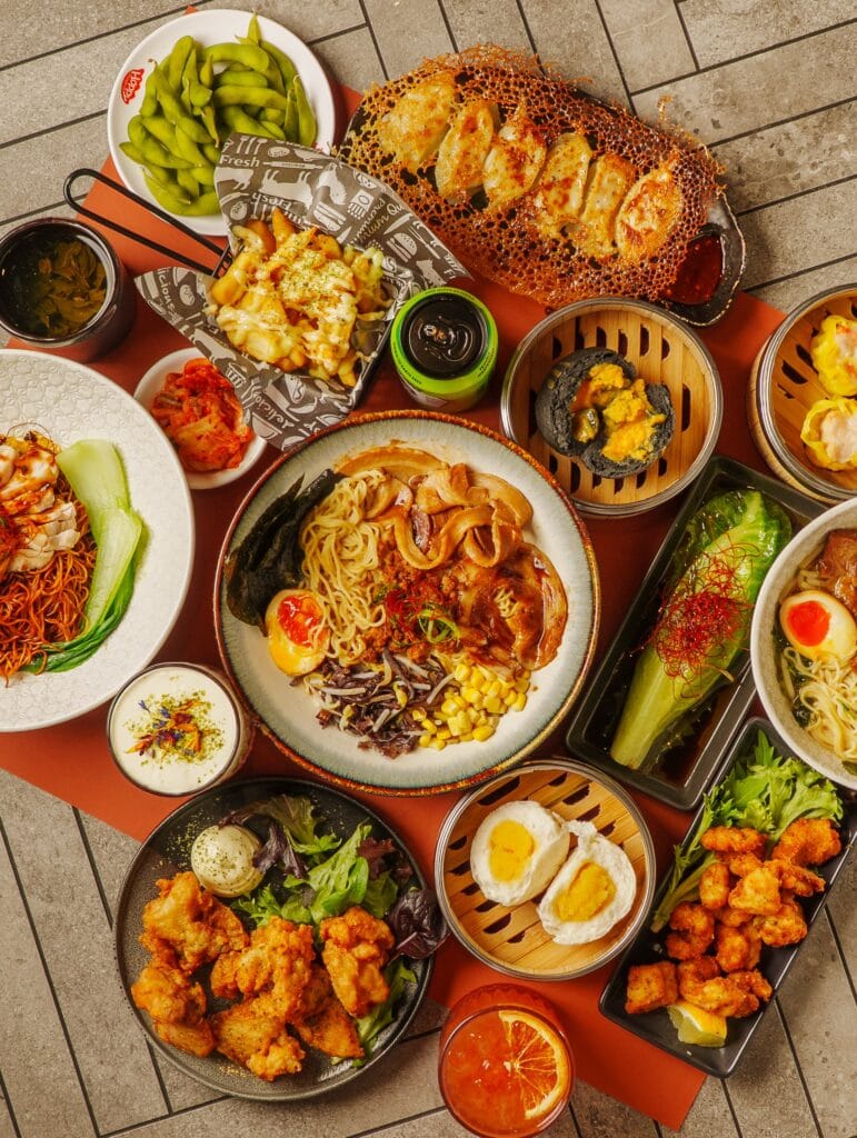 selection of dishes at hoppy dumpling south yarra
