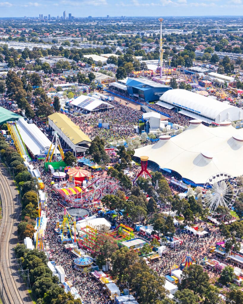 birds eye view of melbourne showgrounds