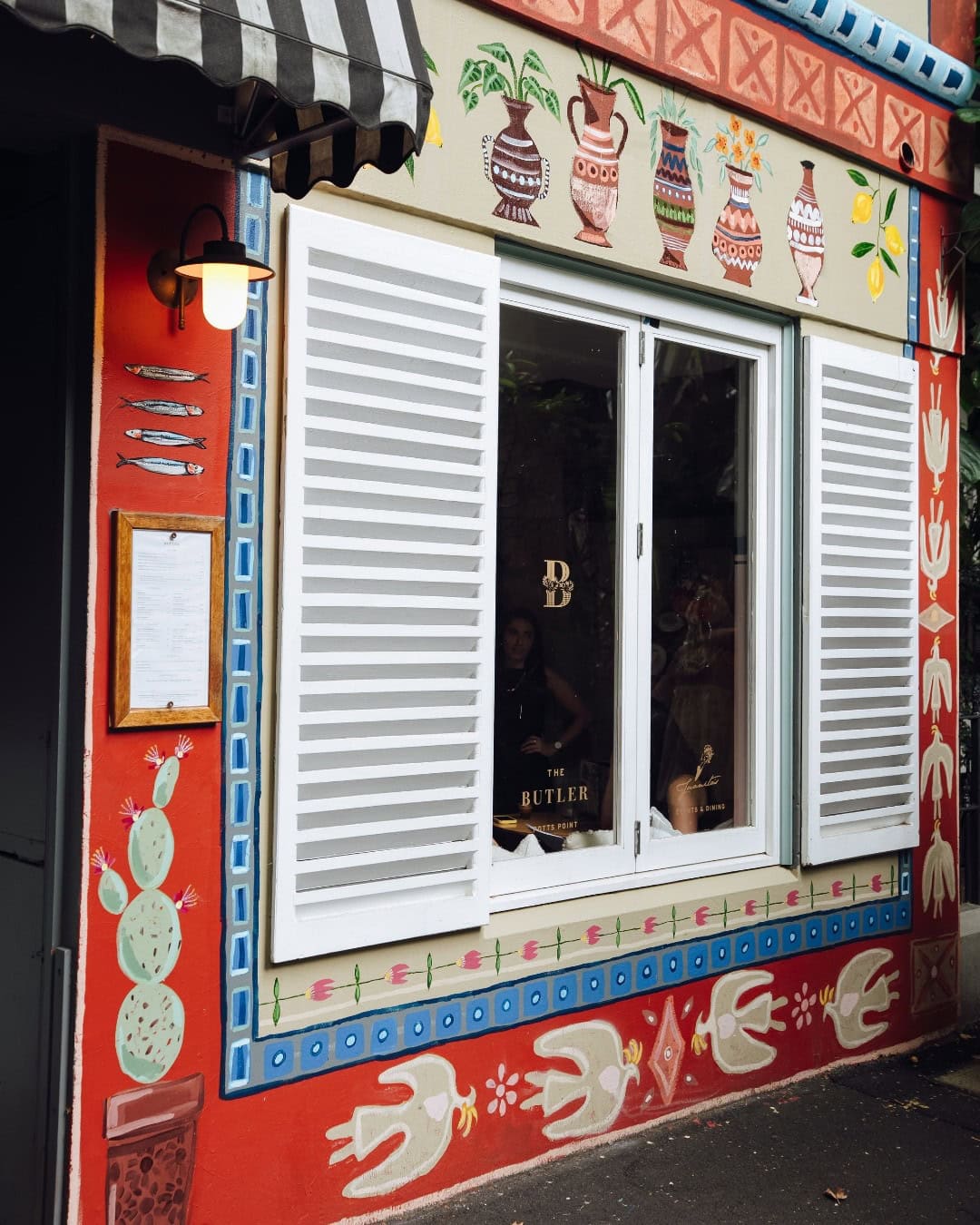 Painted exterior mural at The Butler Potts Point Sydney