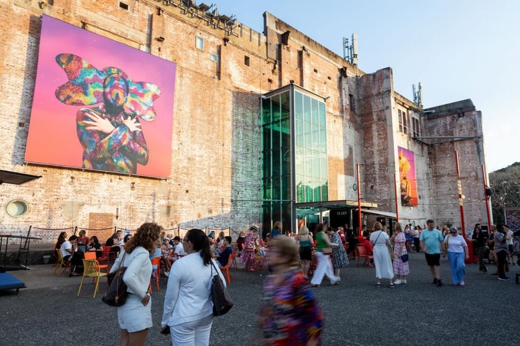 The outside of The Powerhouse in Brisbane on festival day at Brisbane Writers Festival.
