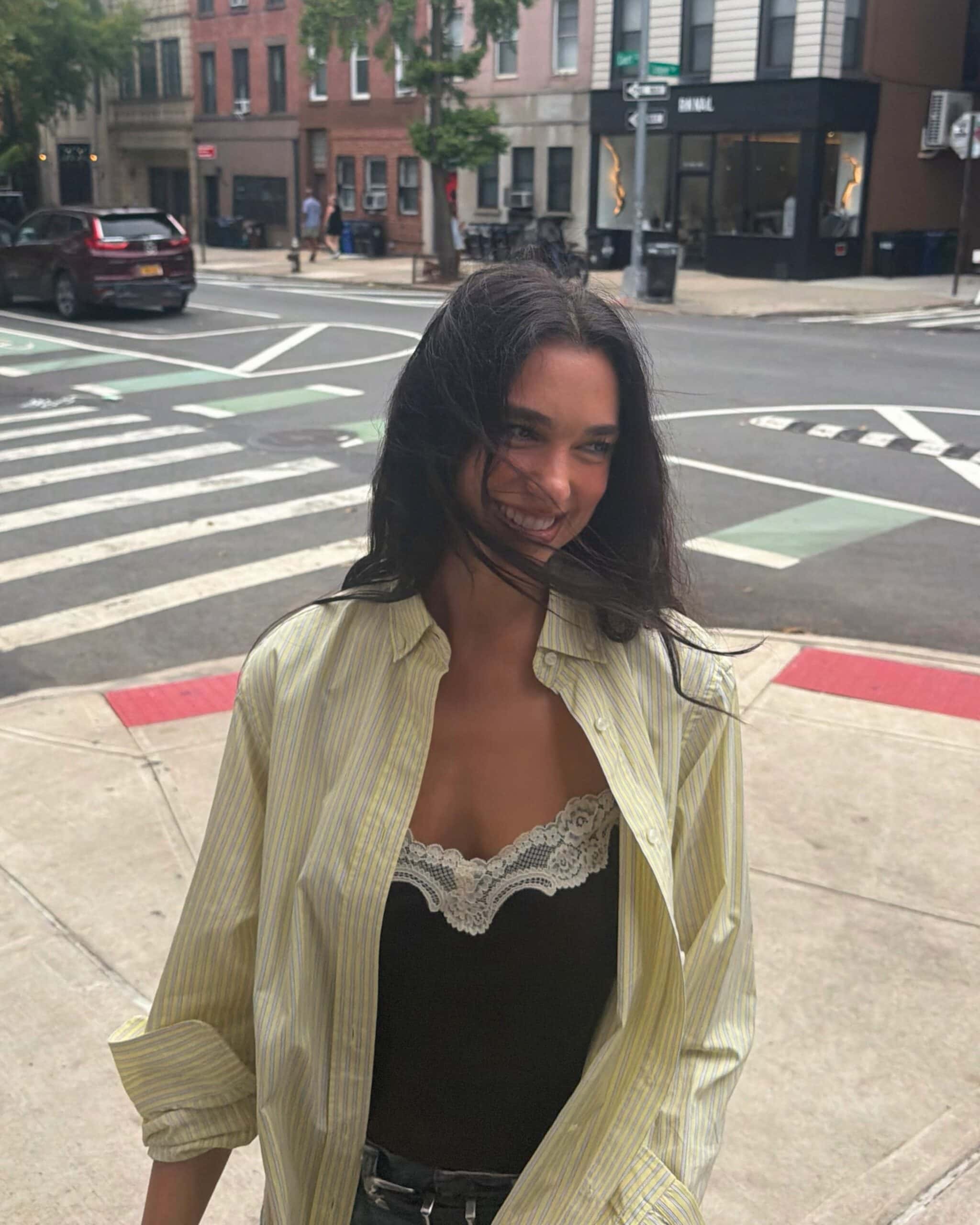 Dua Lipa wearing Australian brand With Jean