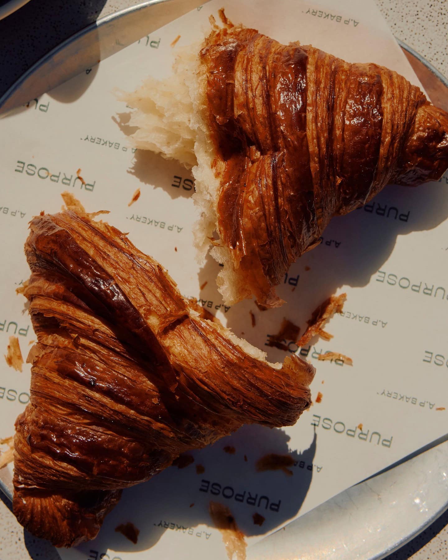 A.P Bakery Plain Croissant Cut in half